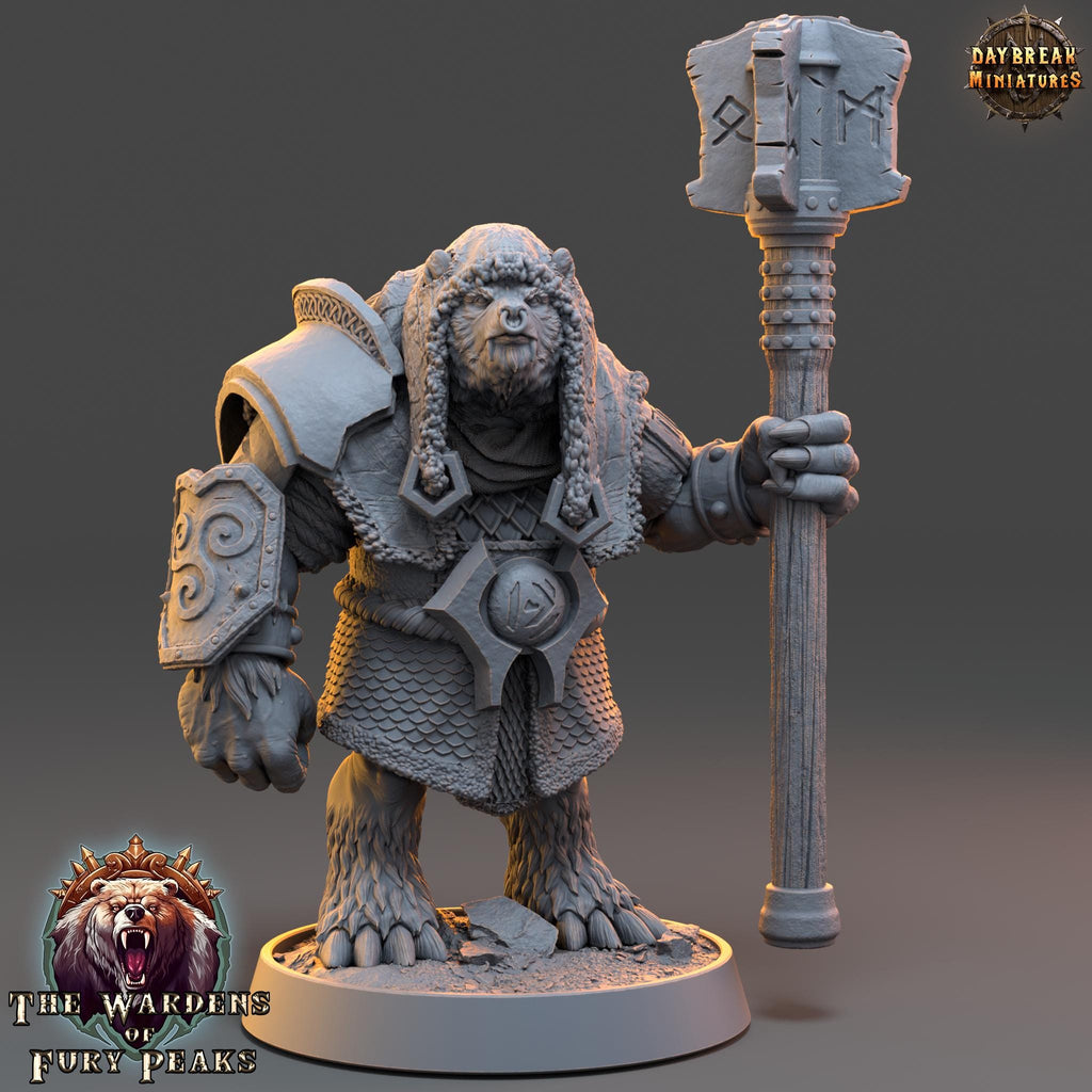 Bernof Standfast | Daybreak Miniatures | Wardens of Fury Peaks | RESIN | Fantasy | Horror| Wargaming | RPG | DnD | Gaming Miniature | Ursine