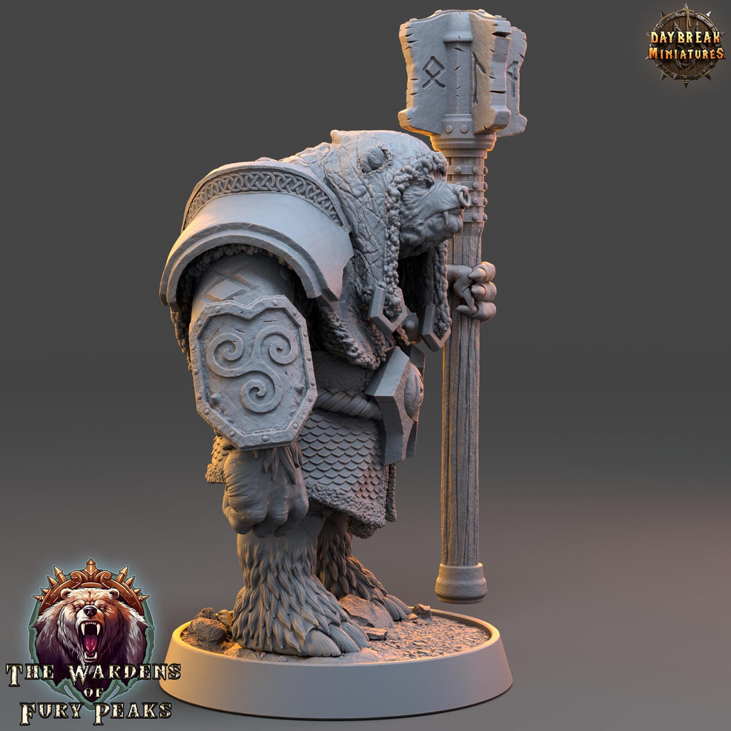 Bernof Standfast | Daybreak Miniatures | Wardens of Fury Peaks | RESIN | Fantasy | Horror| Wargaming | RPG | DnD | Gaming Miniature | Ursine