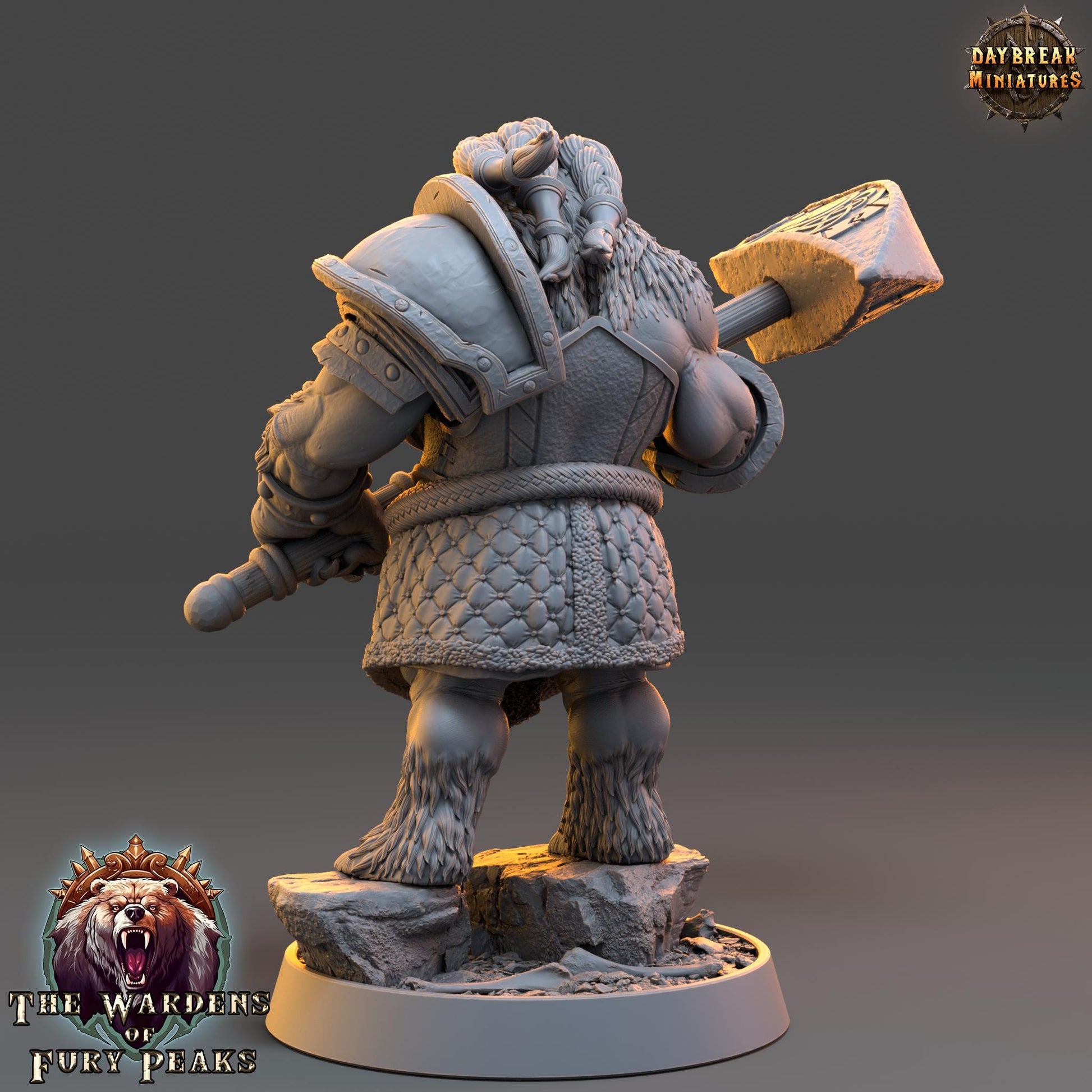 Mercoria Tenfoot | Daybreak Miniatures | Wardens of Fury Peaks | RESIN | Fantasy | Horror| Wargaming | RPG | DnD | Gaming Miniature | Ursine