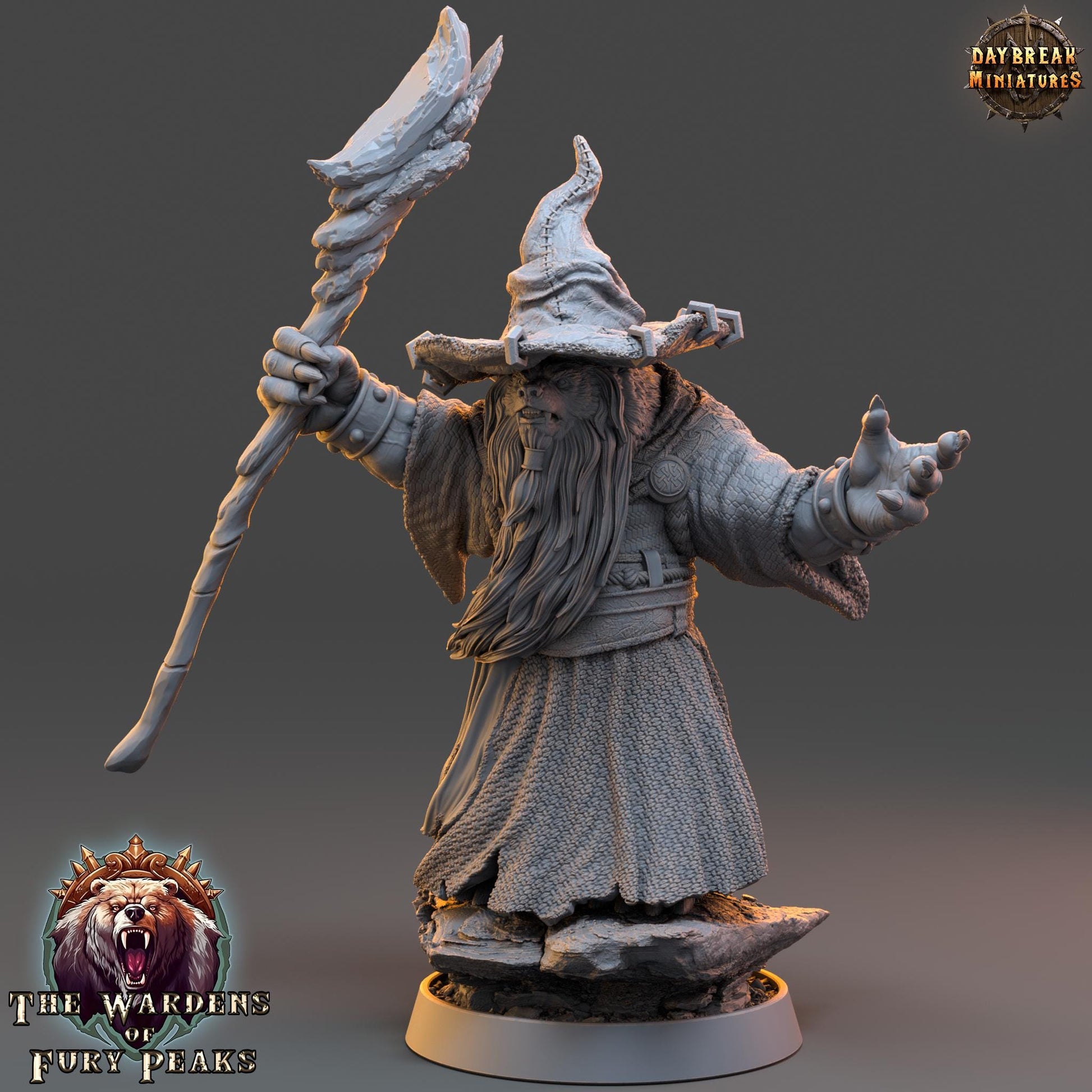 Pendelius Icer | Daybreak Miniatures | Wardens of Fury Peaks | RESIN | Fantasy | Horror | Wargaming | RPG | DnD | Gaming Miniature | Ursine