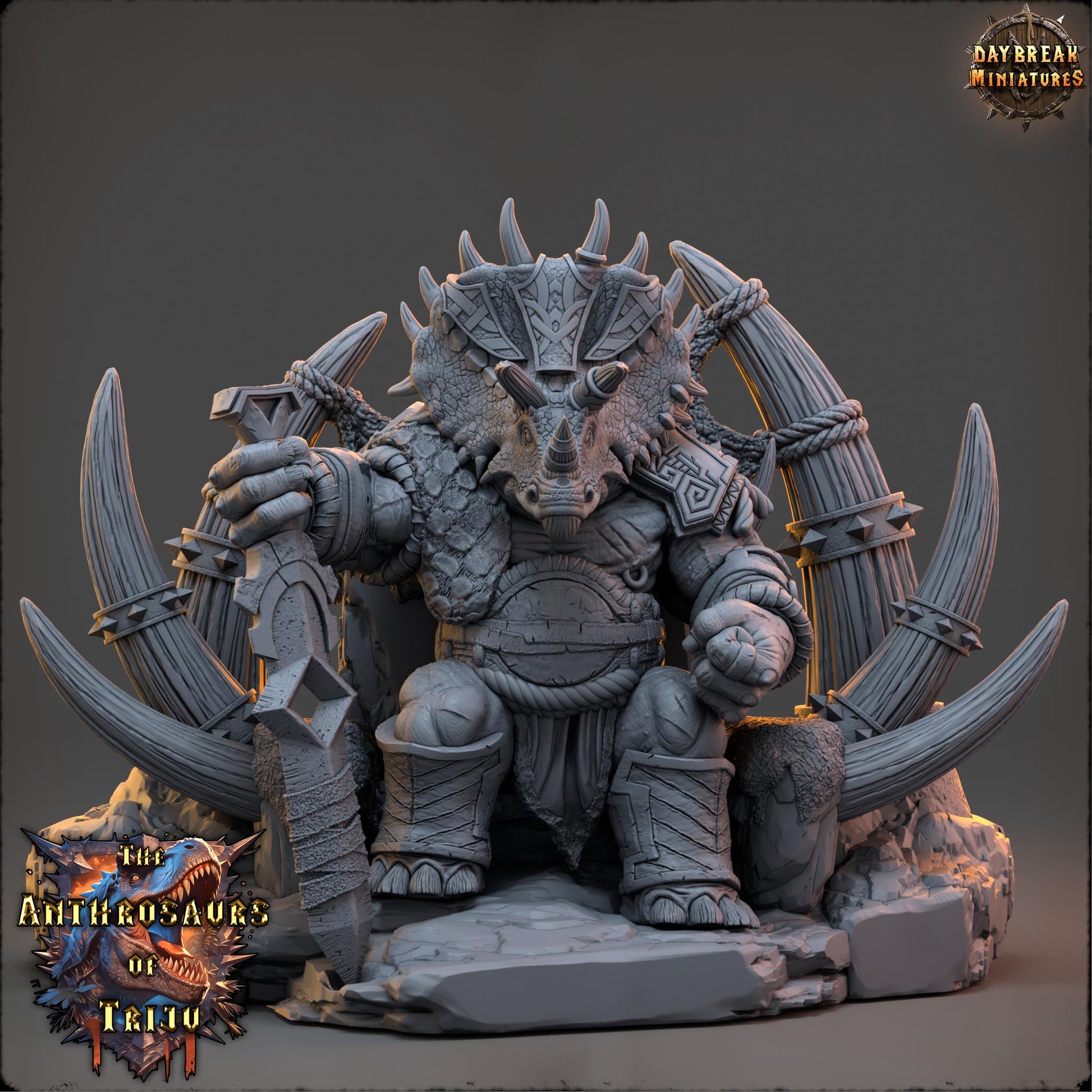 King Albardon of the Verdant Rift | Daybreak Miniatures | Anthrosaurs of Triju | RESIN| Fantasy | Horror| Wargaming | RPG | DnD | Miniature