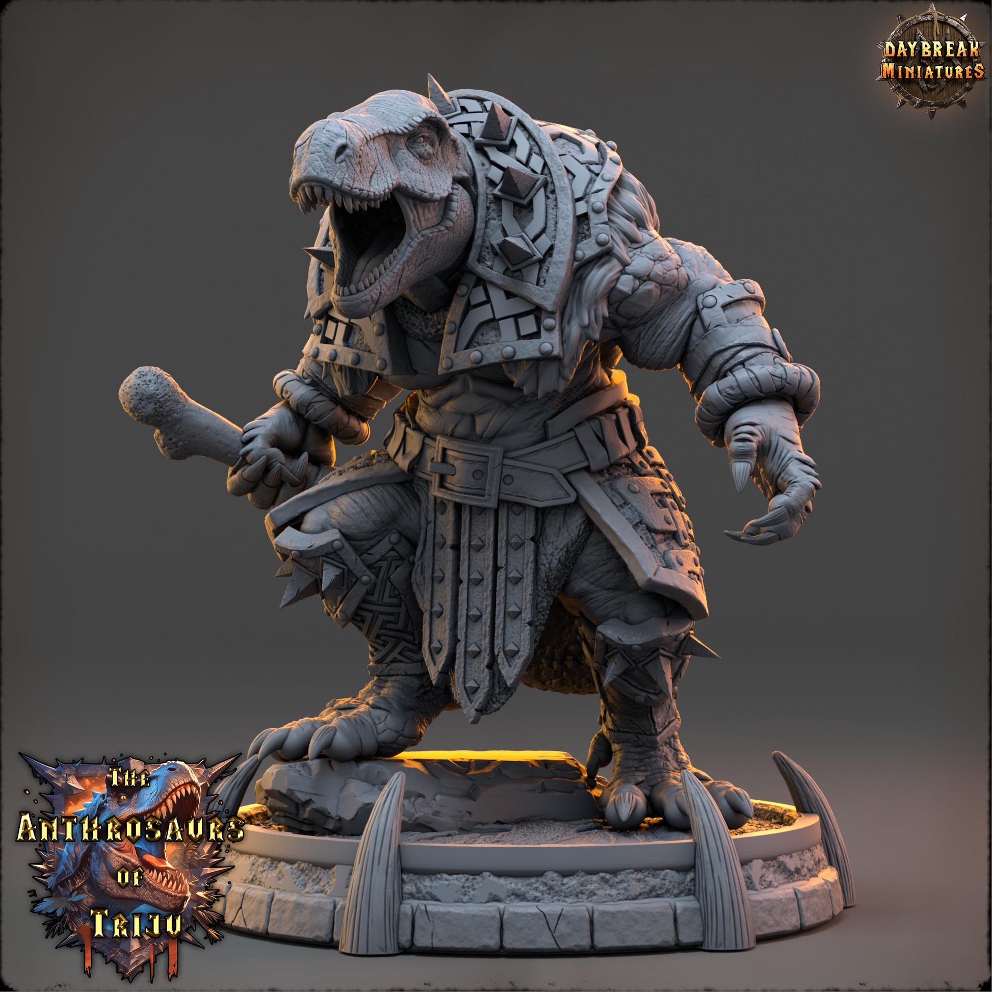 Krenna Klavis | Daybreak Miniatures | Anthrosaurs of Triju | RESIN| Fantasy | Horror| Wargaming | RPG | DnD | Gaming Miniature | Dinosaur
