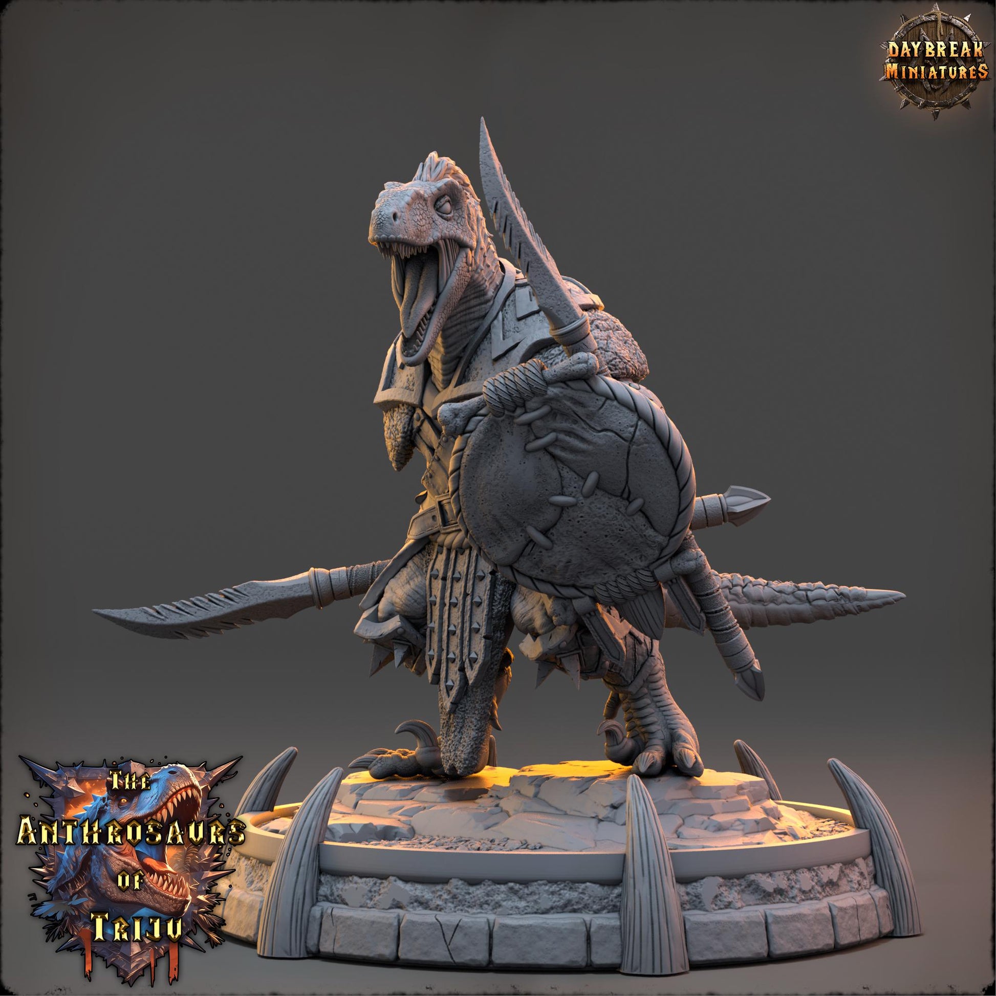 Rand Veloz | Daybreak Miniatures | Anthrosaurs of Triju | RESIN| Fantasy | Horror| Wargaming | RPG | DnD | Gaming Miniature | Dinosaur