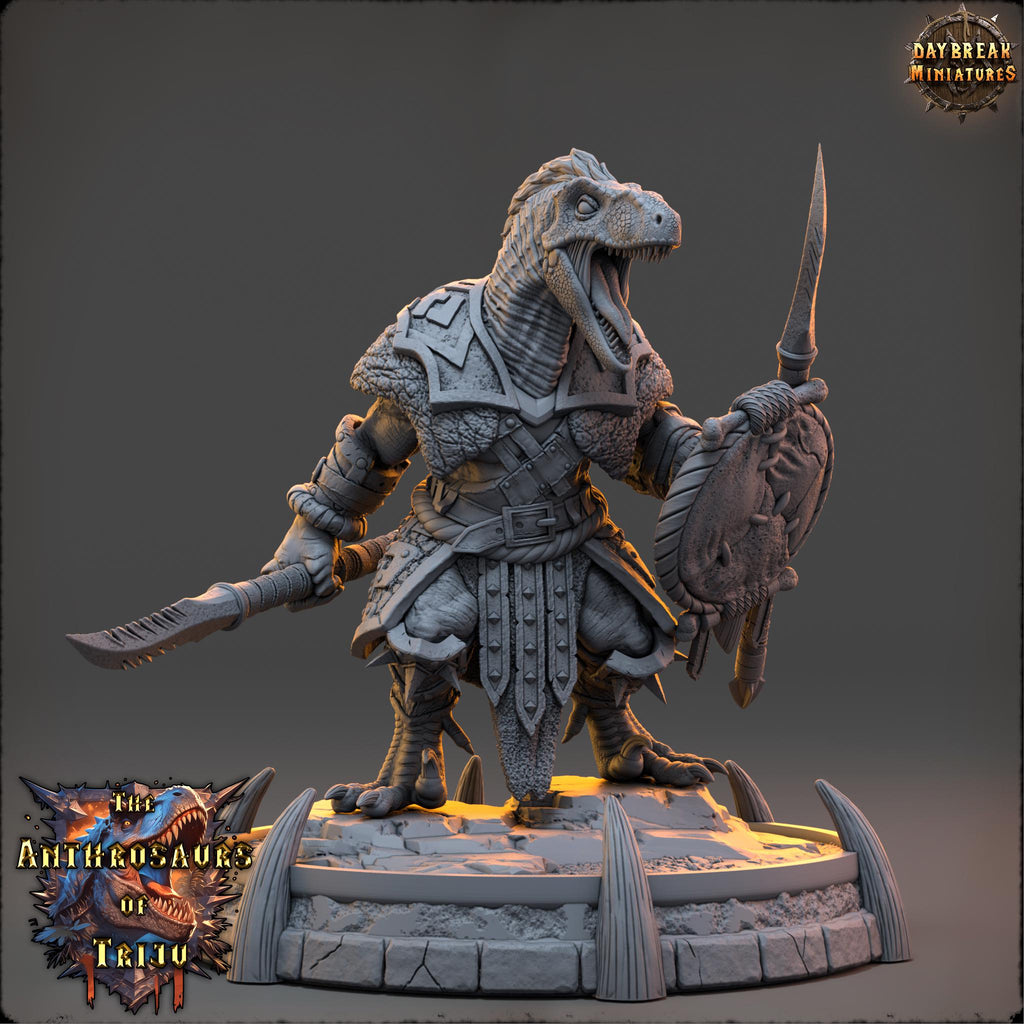 Rand Veloz | Daybreak Miniatures | Anthrosaurs of Triju | RESIN| Fantasy | Horror| Wargaming | RPG | DnD | Gaming Miniature | Dinosaur