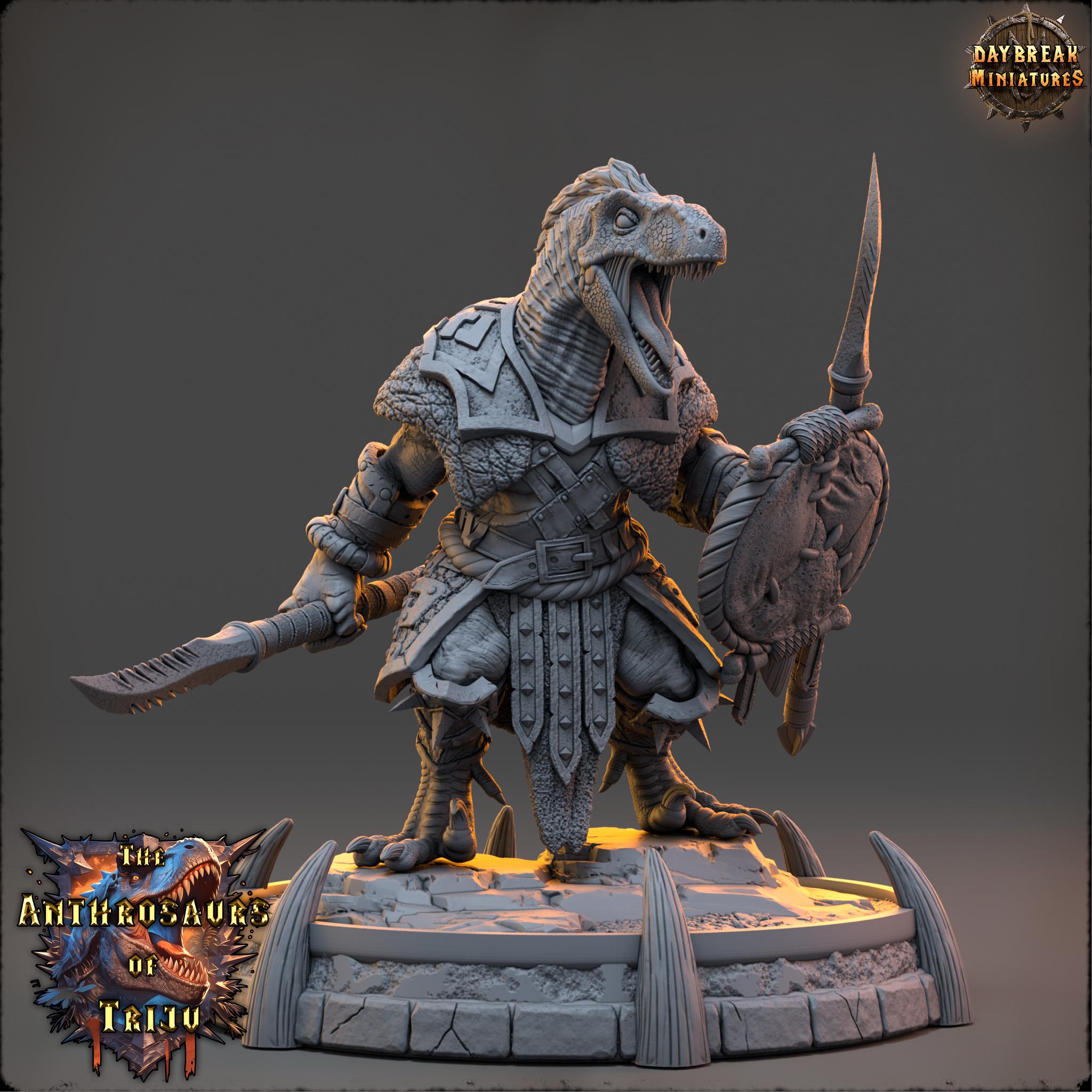Rand Veloz | Daybreak Miniatures | Anthrosaurs of Triju | RESIN| Fantasy | Horror| Wargaming | RPG | DnD | Gaming Miniature | Dinosaur