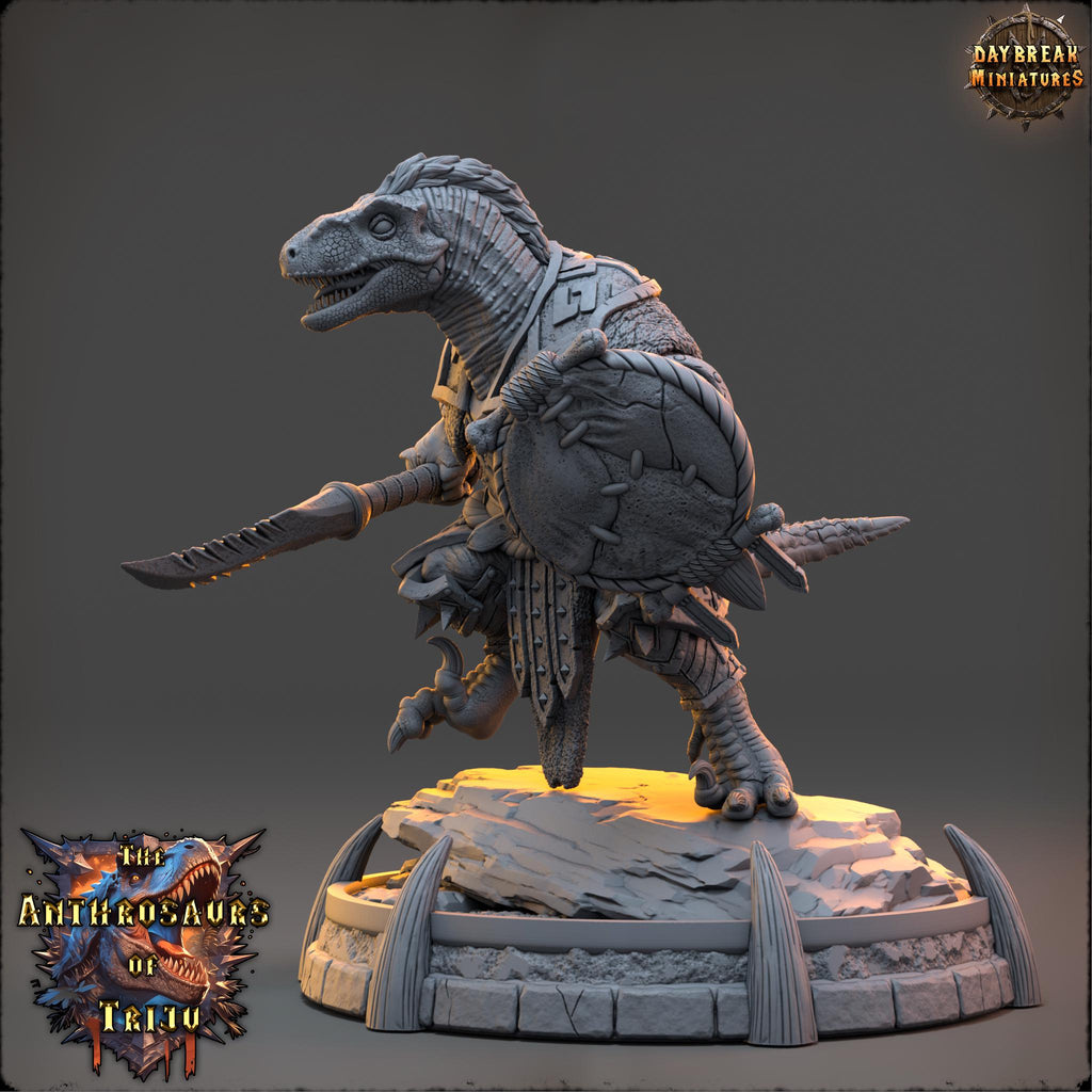 Rizza Gekko | Daybreak Miniatures | Anthrosaurs of Triju | RESIN| Fantasy | Horror| Wargaming | RPG | DnD | Gaming Miniature | Dinosaur