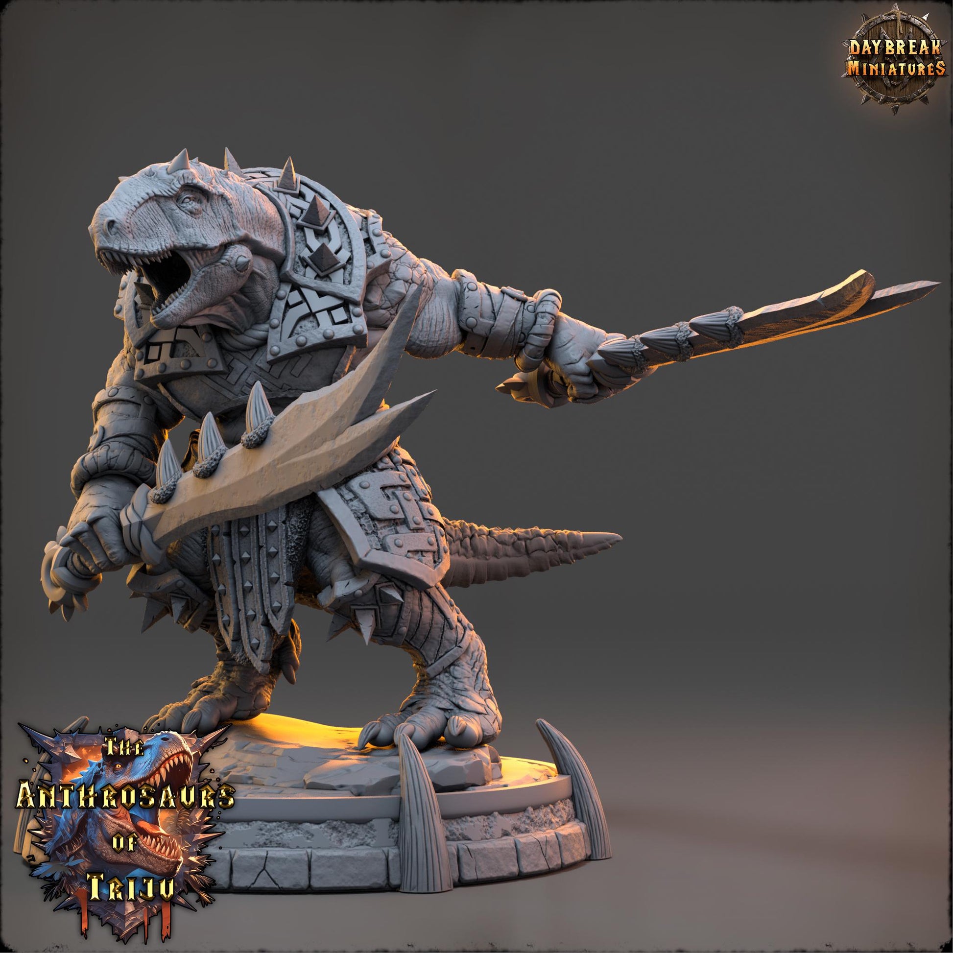 Tarran Shosho | Daybreak Miniatures | Anthrosaurs of Triju | RESIN| Fantasy | Horror| Wargaming | RPG | DnD | Gaming Miniature | Dinosaur