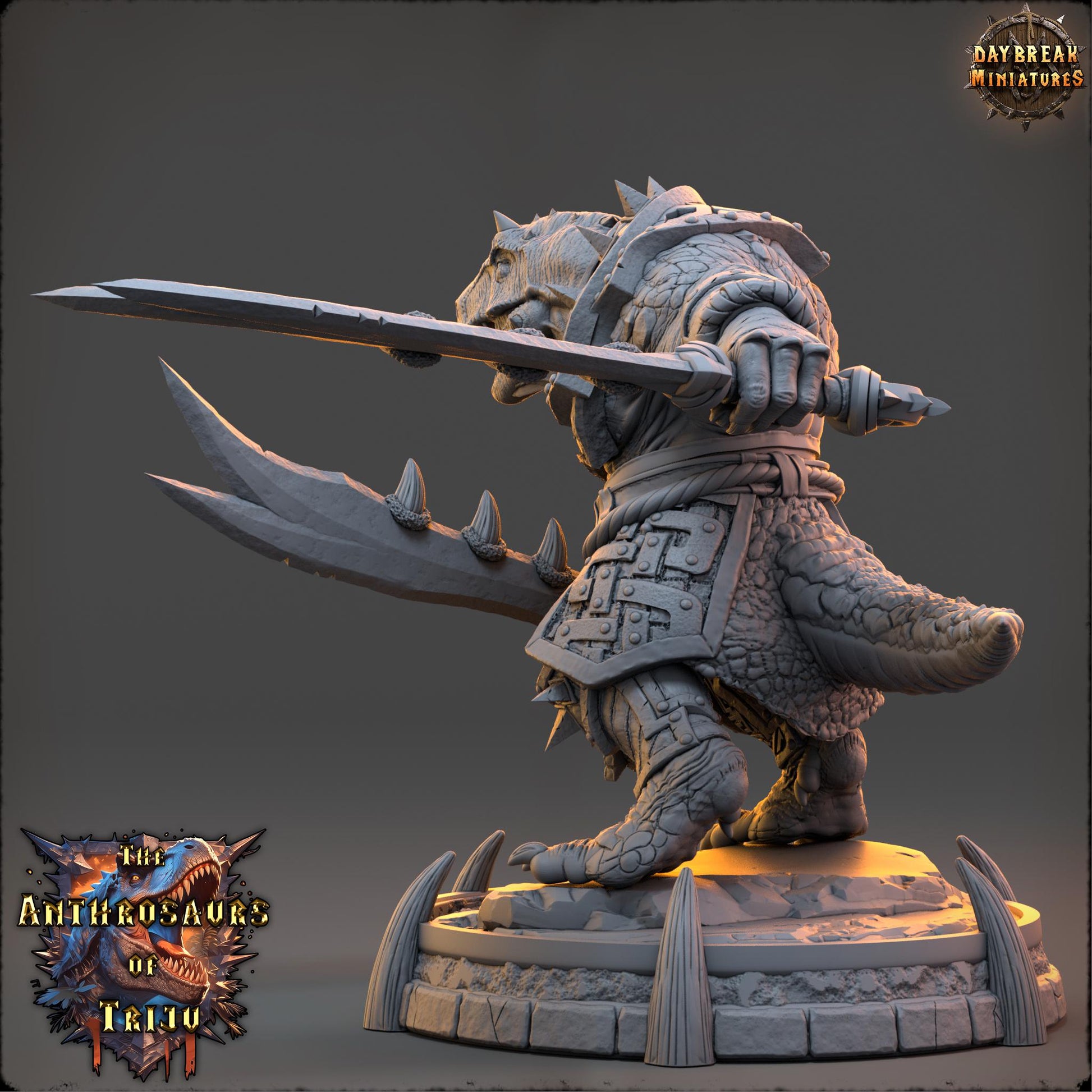 Tarran Shosho | Daybreak Miniatures | Anthrosaurs of Triju | RESIN| Fantasy | Horror| Wargaming | RPG | DnD | Gaming Miniature | Dinosaur