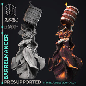 Barrel Mancer | Printed Obsession | The New Flesh | Resin | Fantasy | Horror | DnD | RPG | Tabletop | Miniature | Character Model