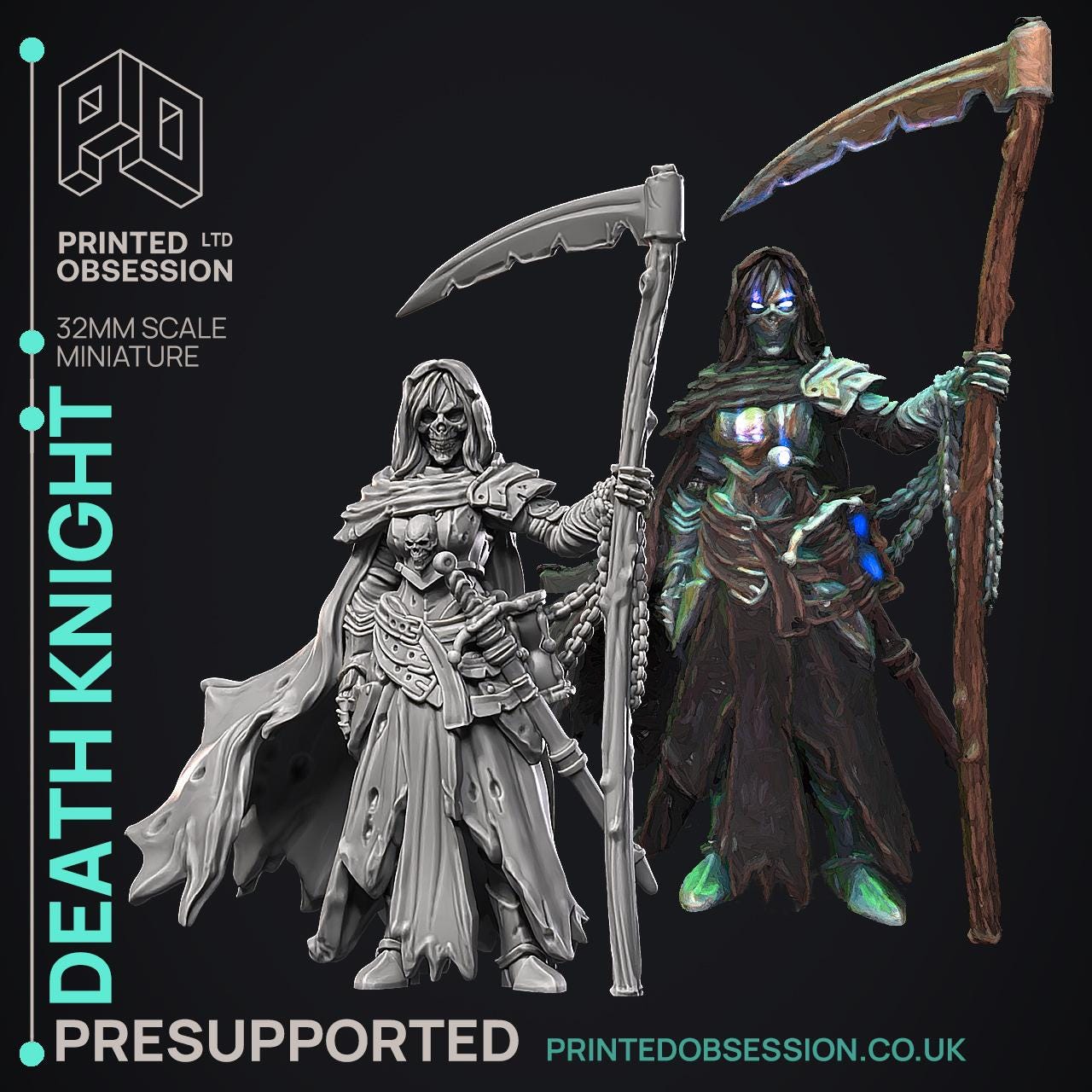 Death Knight | Printed Obsession | The New Flesh | Resin | Fantasy | Horror | DnD | RPG | Tabletop | Miniature | Character Model