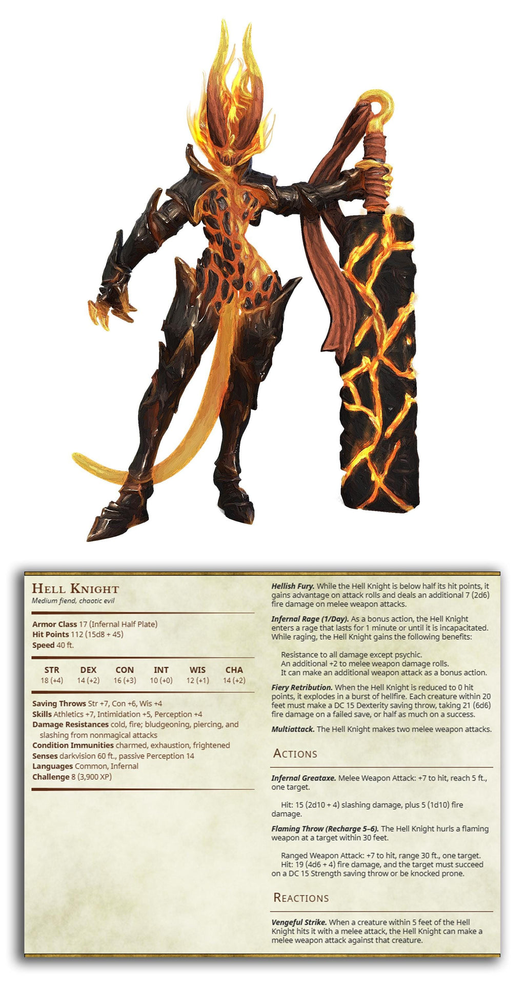 Hell Knight | Printed Obsession | The New Flesh | Resin | Fantasy | Horror | DnD | RPG | Tabletop | Miniature | Character Model