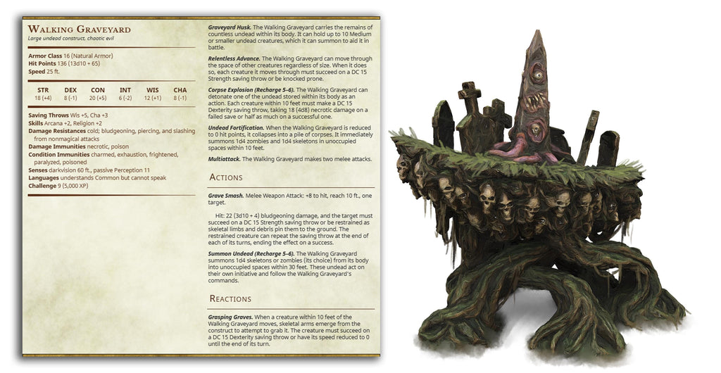 Walking Graveyard | Printed Obsession | The New Flesh | Resin | Fantasy | Horror | DnD | RPG | Tabletop | Miniature | Monster Model