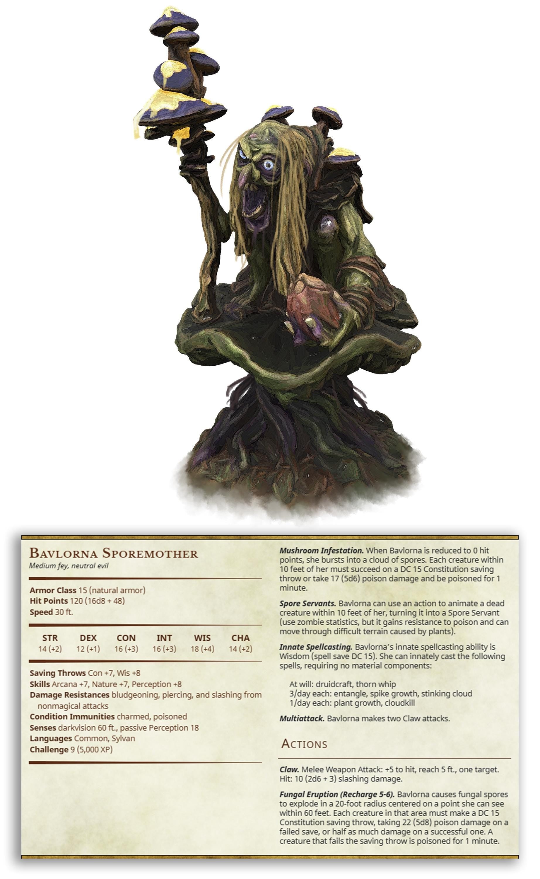 Bavlorna Sporemother | Printed Obsession | Random Monsters | Resin | Fantasy | Horror | DnD | RPG | Tabletop | Miniature | Character Model