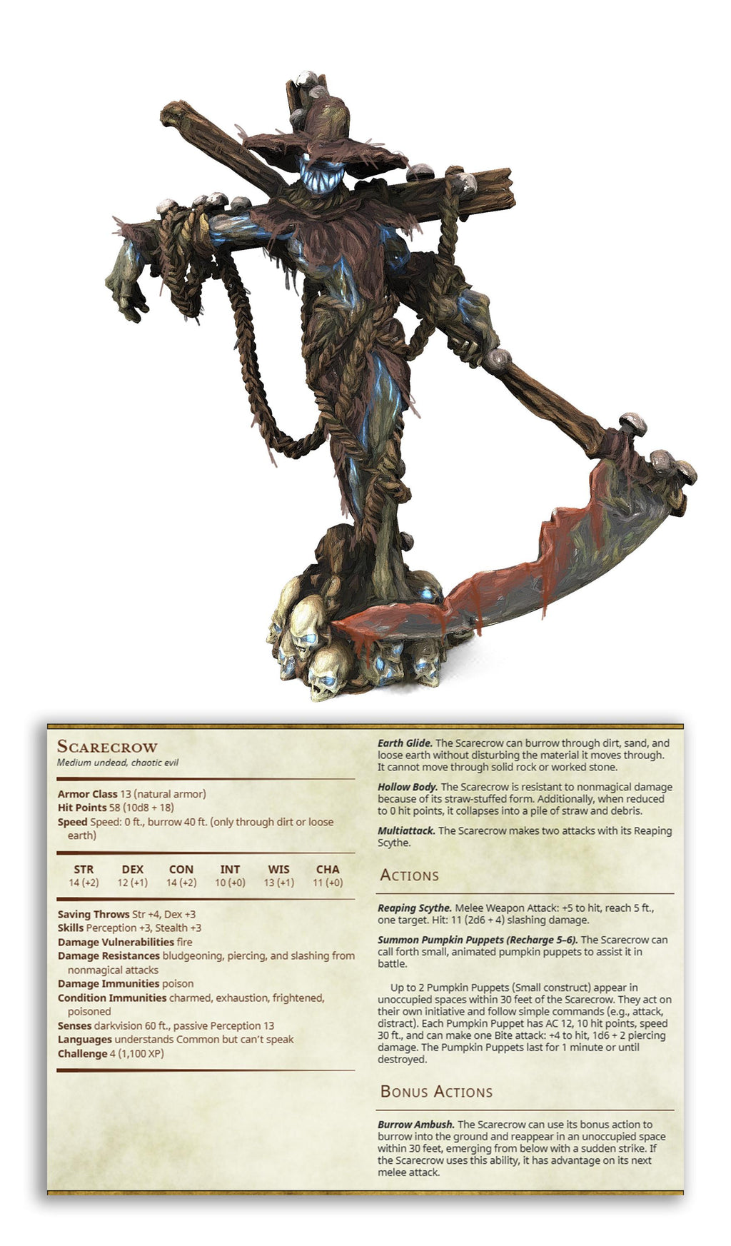 The Scarecrow | Printed Obsession | Halloween Collection | Resin | Fantasy | Horror | DnD | RPG | Tabletop | Miniature | Character Model