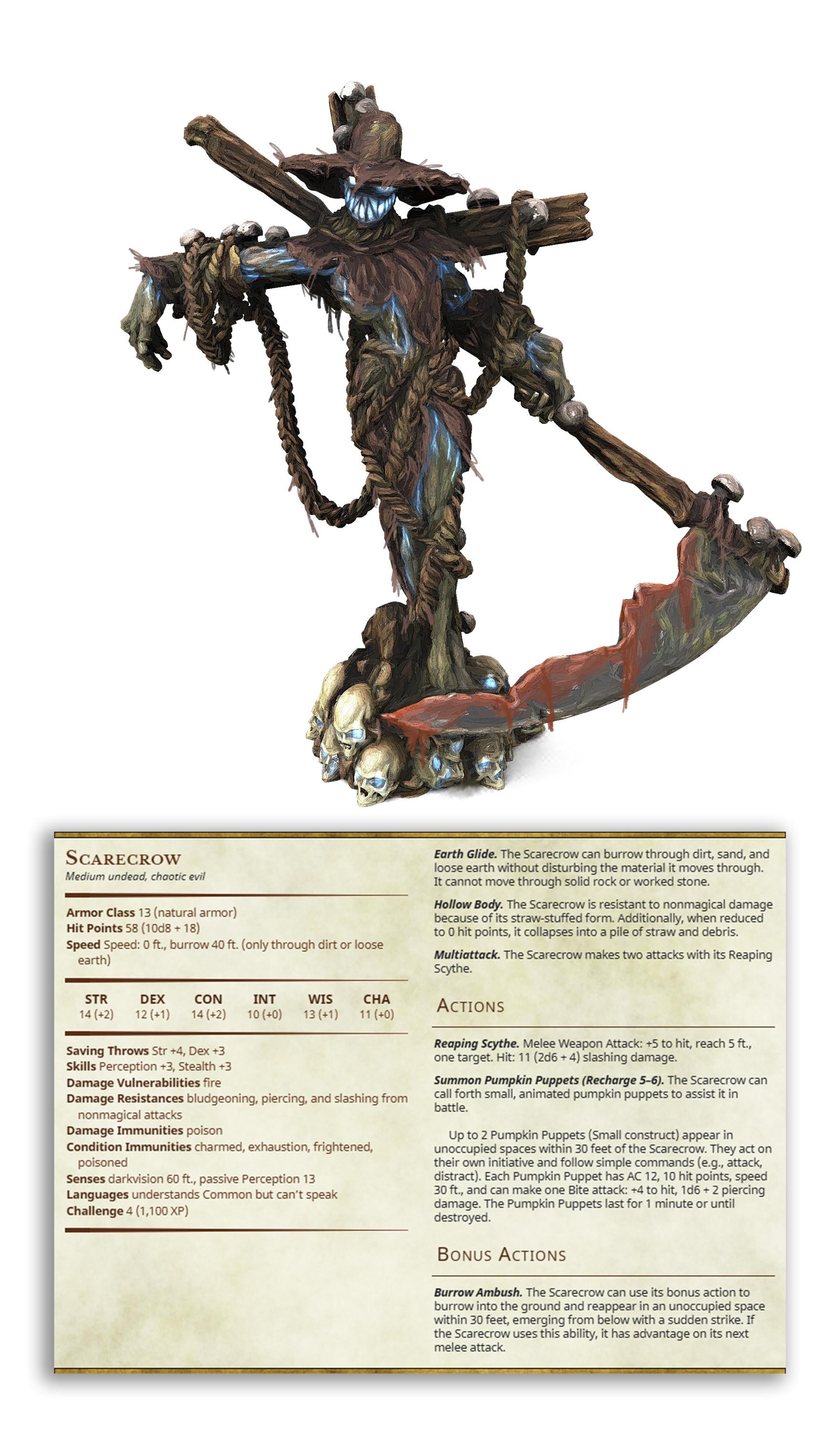 The Scarecrow | Printed Obsession | Halloween Collection | Resin | Fantasy | Horror | DnD | RPG | Tabletop | Miniature | Character Model