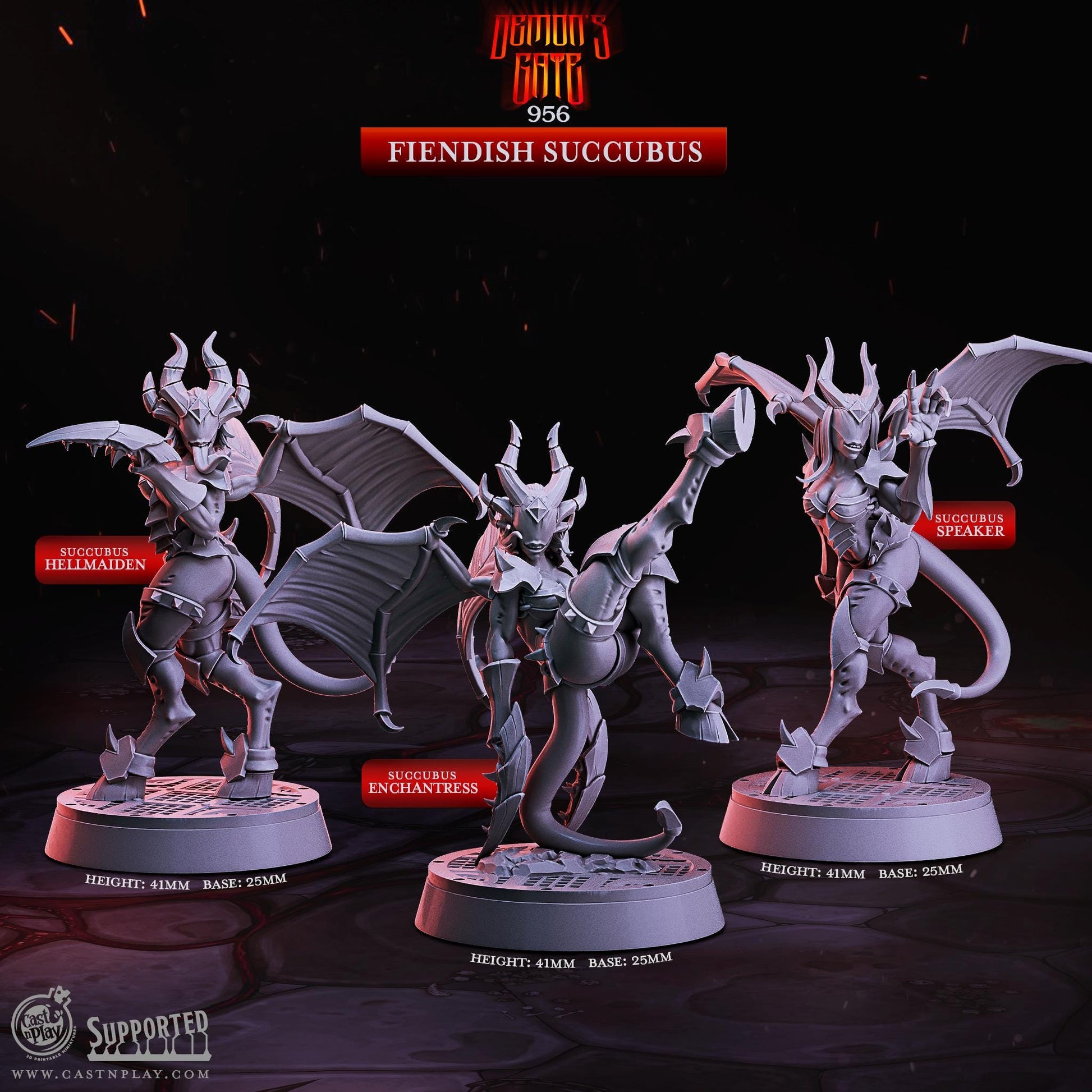 Fiendish Succubus | Cast n Play | Demons Gate | NPCs | RESIN | Fantasy | Horror | RPG | Gaming Miniatures | Monster Model | Demon