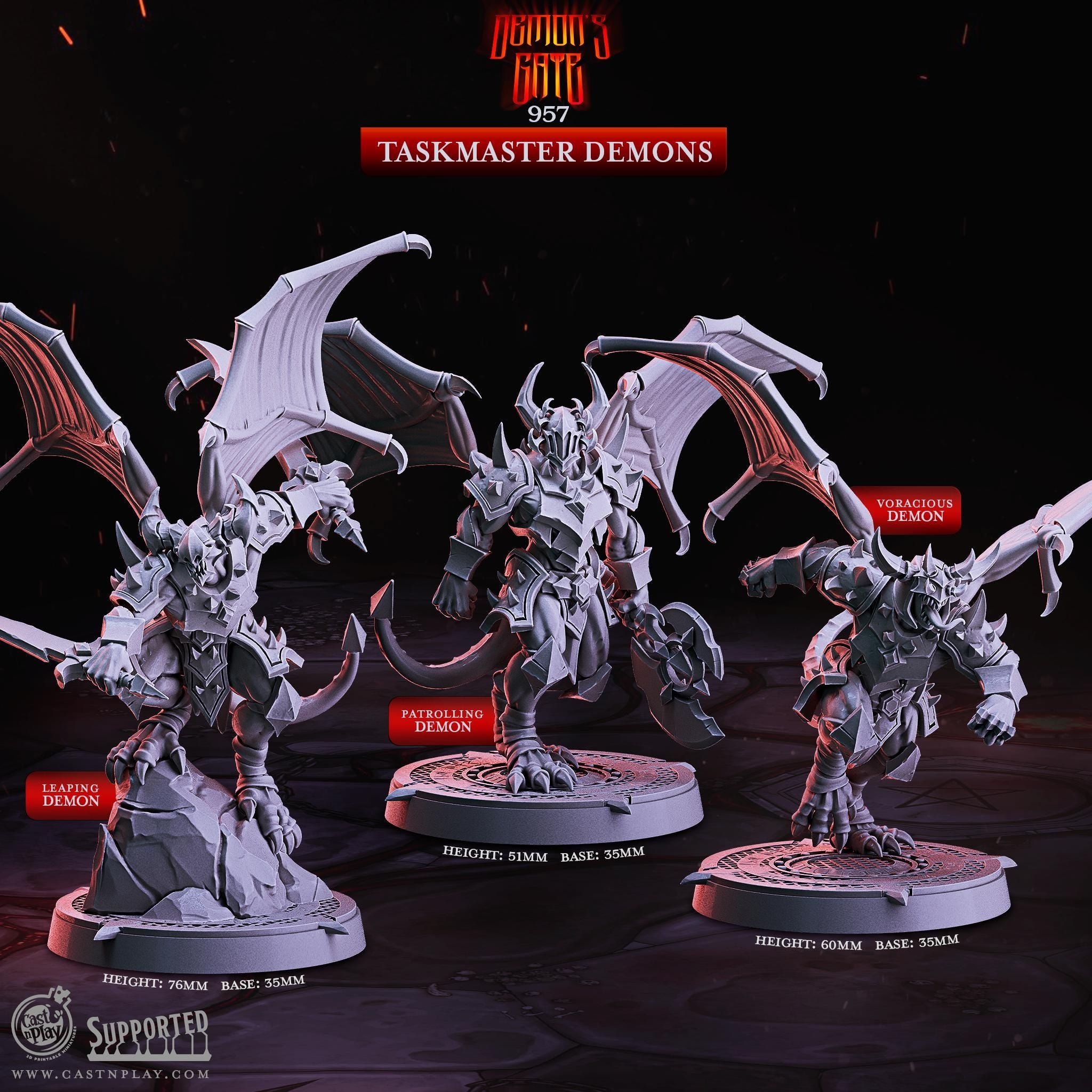 Taskmaster Demons | Cast n Play | Demons Gate | NPCs | RESIN | Fantasy | Horror | RPG | Gaming Miniatures | Monster Model | Demon