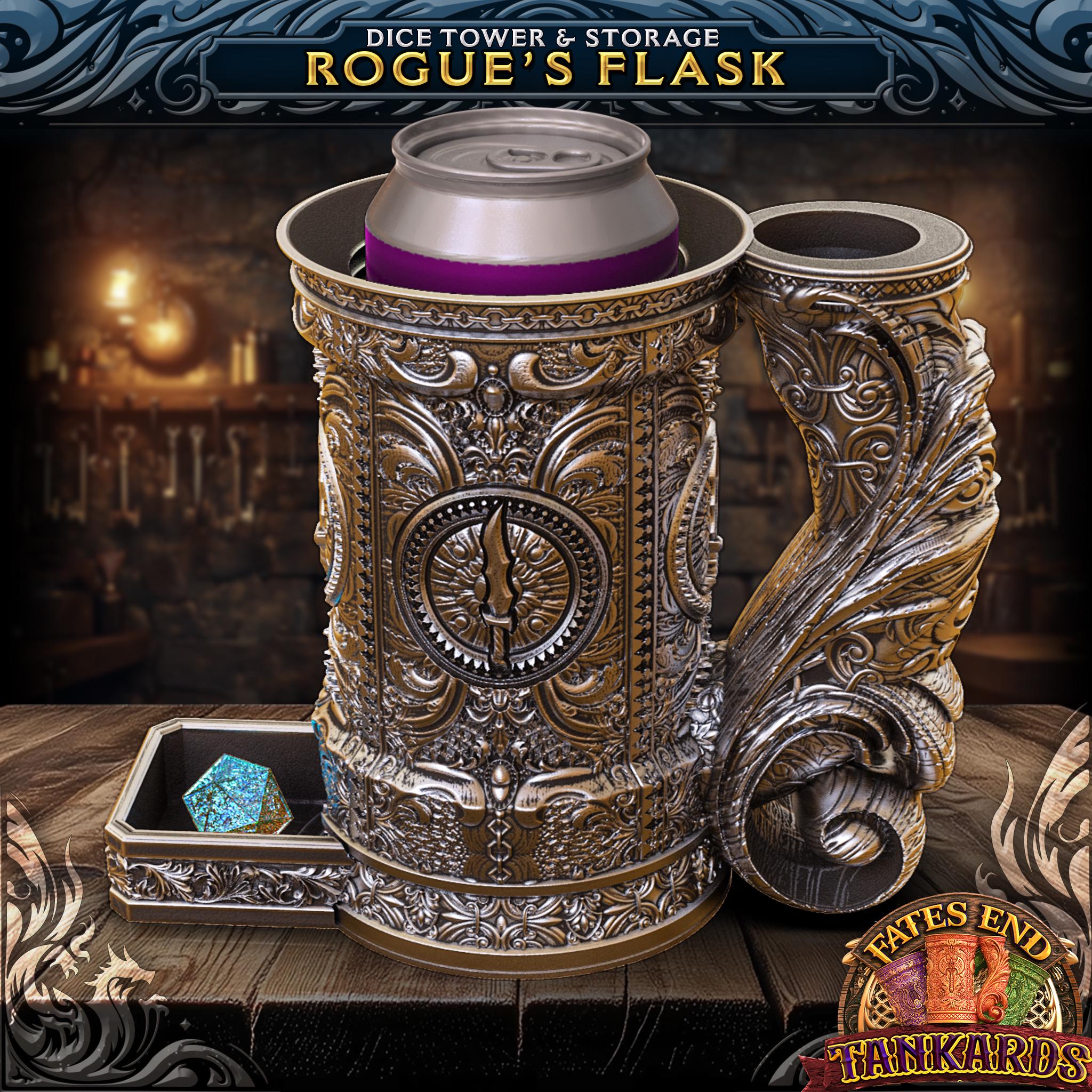Rogue Tankard - Can Holder Dice Tower and Dice Vault | Fates End | Roleplay Games | Gamer Gift | Mug