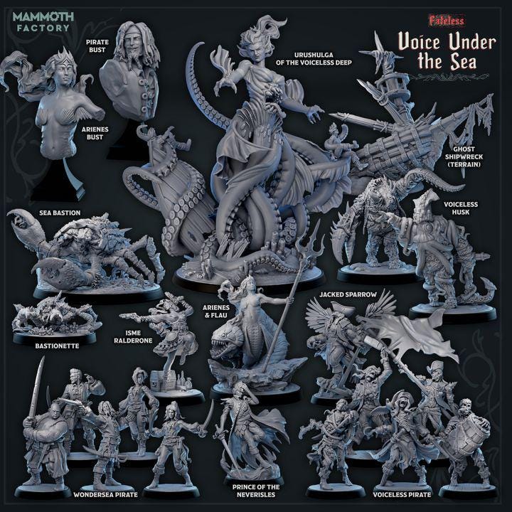 Bastionette | Mammoth Factory | Voice Under the Sea | RESIN | Fantasy | DnD | RPG | Tabletop | Gaming | Miniatures | Crab Model