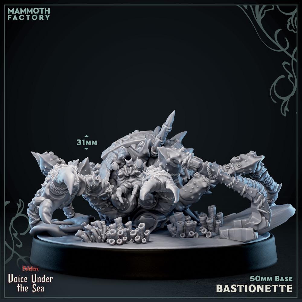 Bastionette | Mammoth Factory | Voice Under the Sea | RESIN | Fantasy | DnD | RPG | Tabletop | Gaming | Miniatures | Crab Model