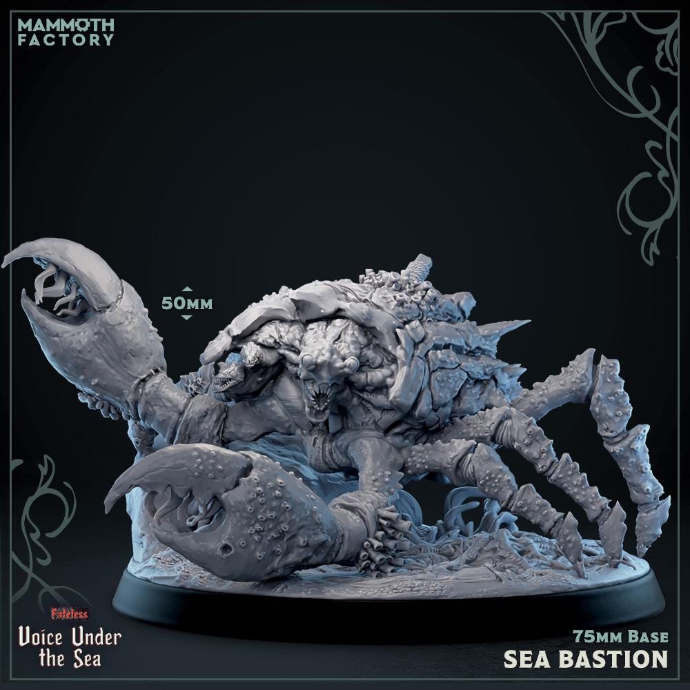 Sea Bastion | Mammoth Factory | Voice Under the Sea | RESIN | Fantasy | DnD | RPG | Tabletop | Gaming | Miniatures | BBEG | Monster Model