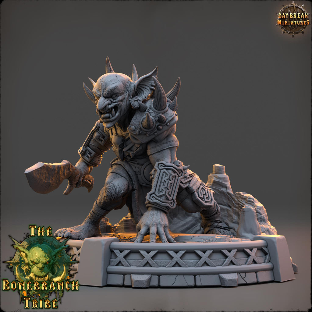 Drubz Bonefist | Daybreak Miniatures | Bonebranch Tribe | RESIN | Fantasy | Horror | Wargaming | RPG | DnD | Gaming | Goblin