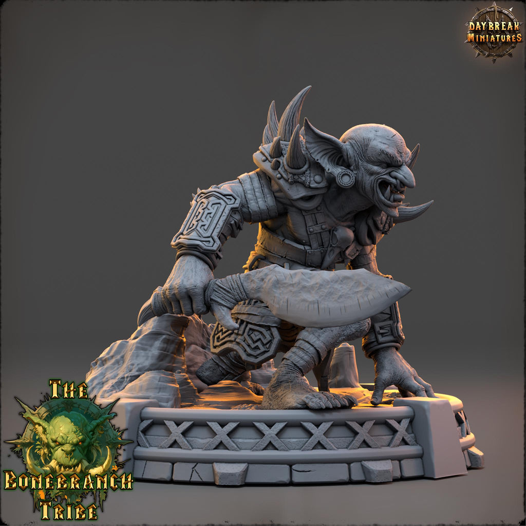 Drubz Bonefist | Daybreak Miniatures | Bonebranch Tribe | RESIN | Fantasy | Horror | Wargaming | RPG | DnD | Gaming | Goblin