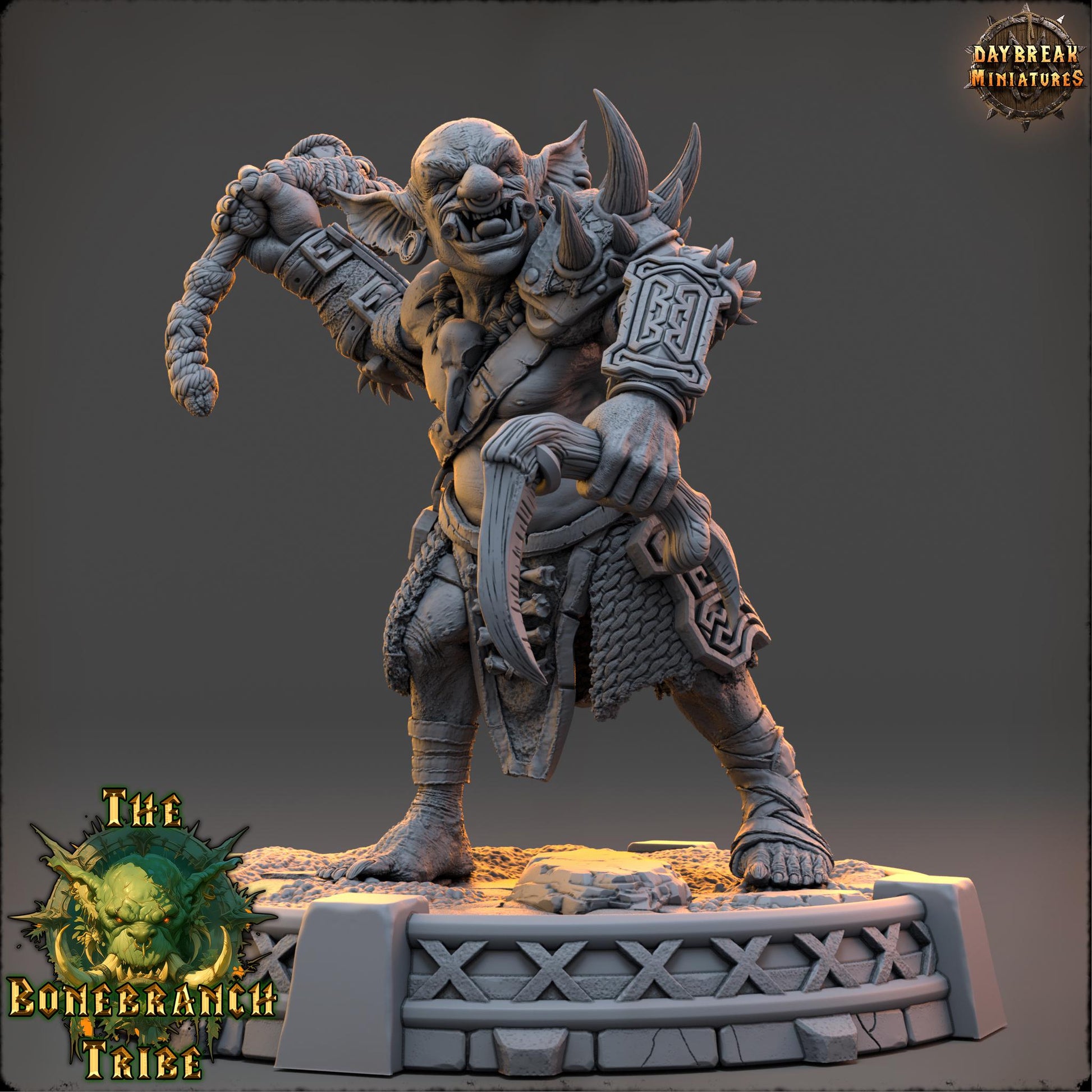 Snaggrik Cleavertooth | Daybreak Miniatures | Bonebranch Tribe | RESIN | Fantasy | Horror | Wargaming | RPG | DnD | Gaming | Goblin
