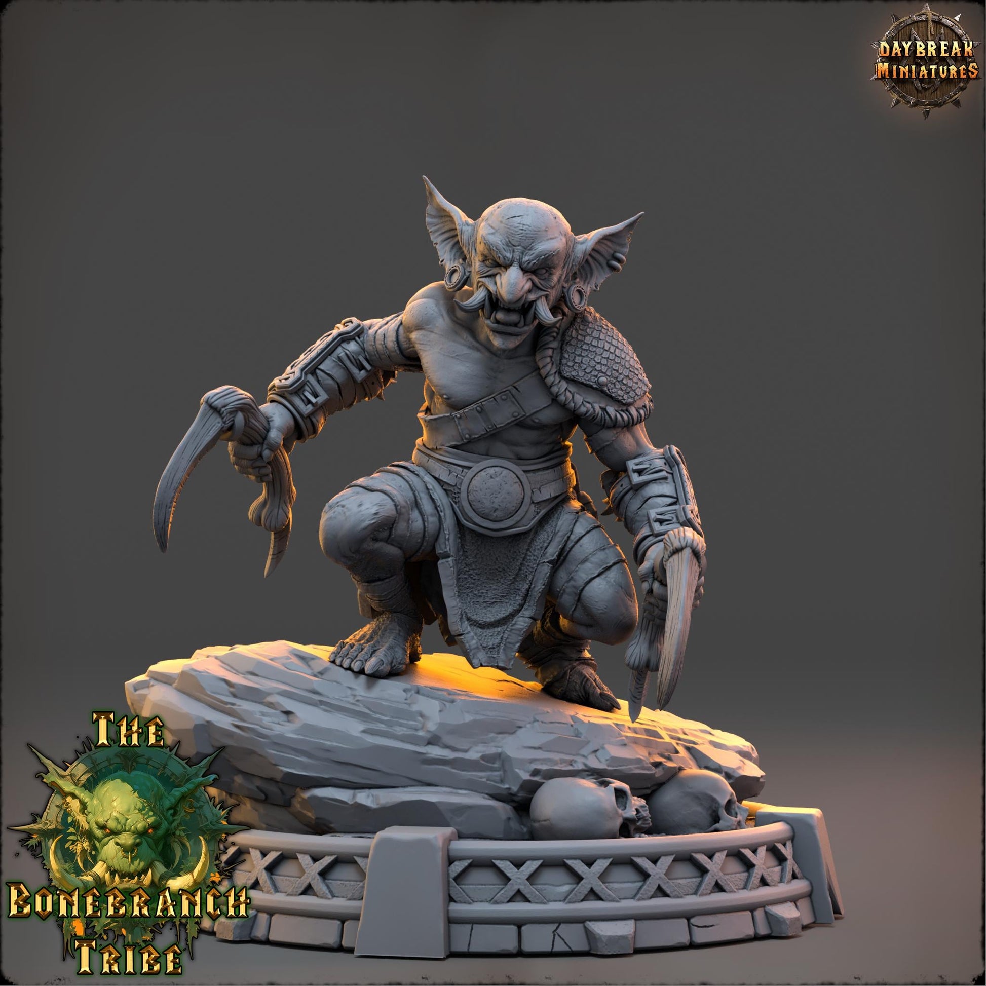 Thrizz Sharpnose | Daybreak Miniatures | Bonebranch Tribe | RESIN | Fantasy | Horror | Wargaming | RPG | DnD | Gaming | Goblin