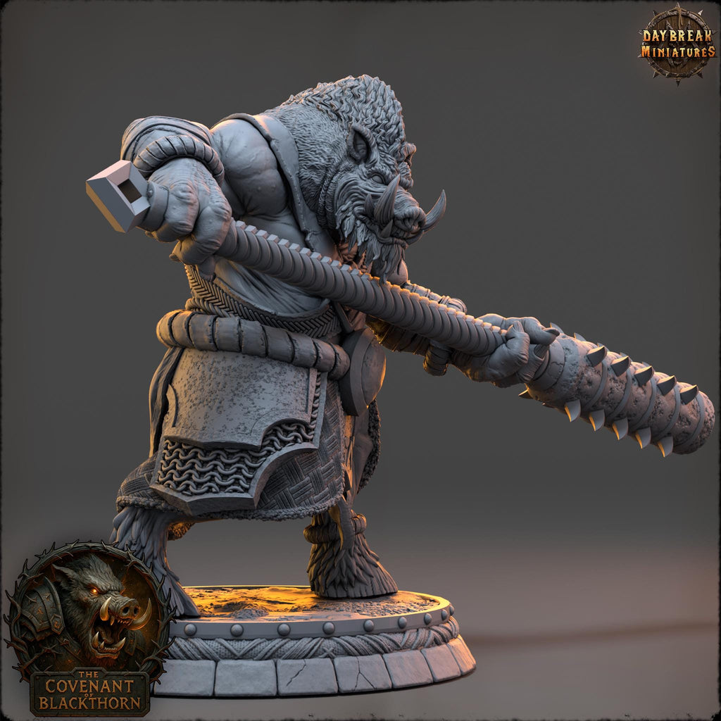 Bruth Thistlemane | Daybreak Miniatures | Covenant of Blackthorn | RESIN| Fantasy | Horror | Wargaming | RPG | DnD | Gaming Miniature | Boar