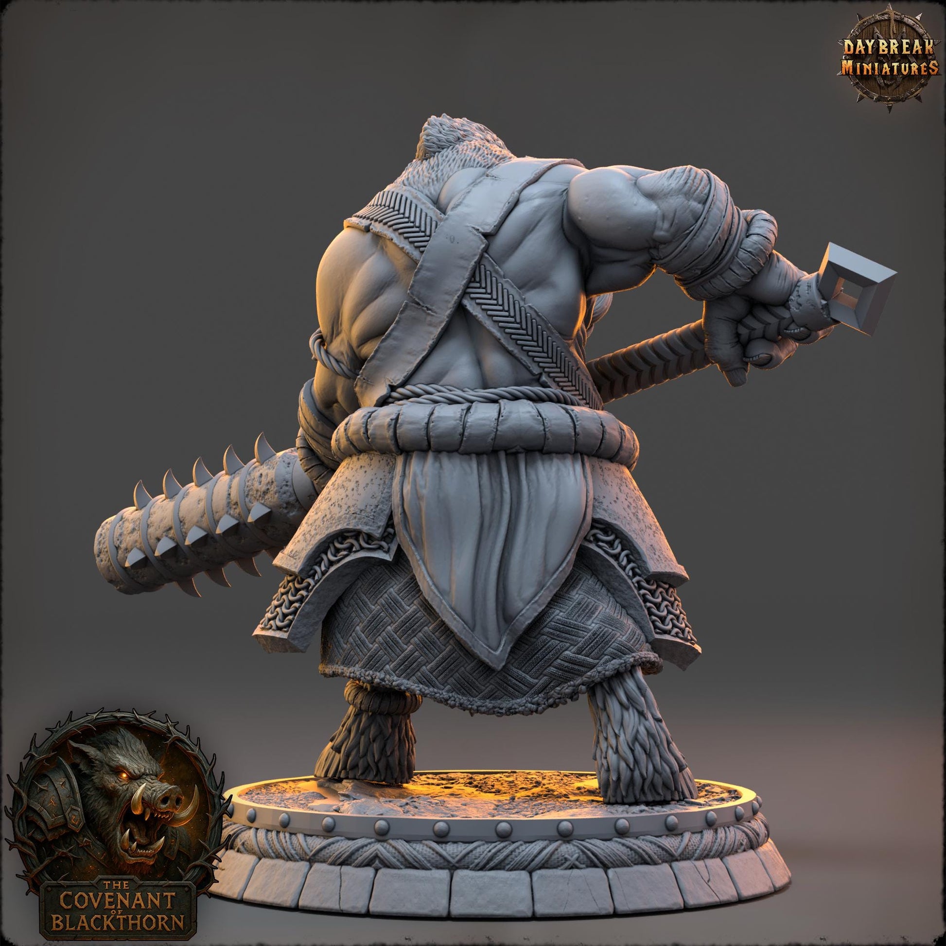 Bruth Thistlemane | Daybreak Miniatures | Covenant of Blackthorn | RESIN| Fantasy | Horror | Wargaming | RPG | DnD | Gaming Miniature | Boar