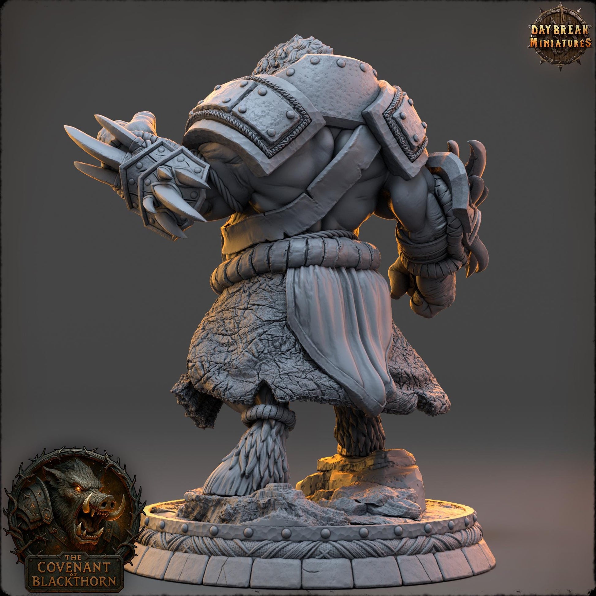 Harn Spinesnout | Daybreak Miniatures | Covenant of Blackthorn | RESIN| Fantasy | Horror | Wargaming | RPG | DnD | Gaming Miniature | Boar