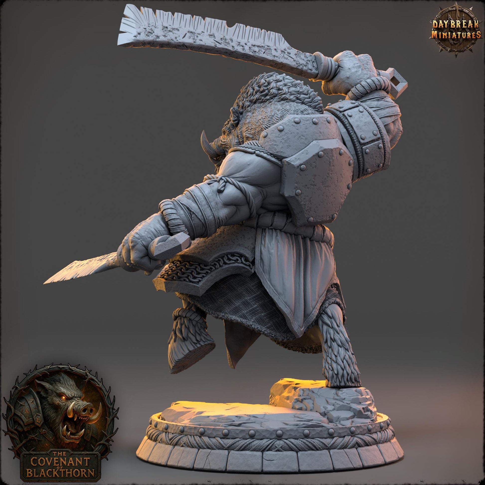Kragg Thornbearer | Daybreak Miniatures | Covenant of Blackthorn | RESIN| Fantasy | Horror | Wargaming | RPG | DnD | Gaming Miniature | Boar