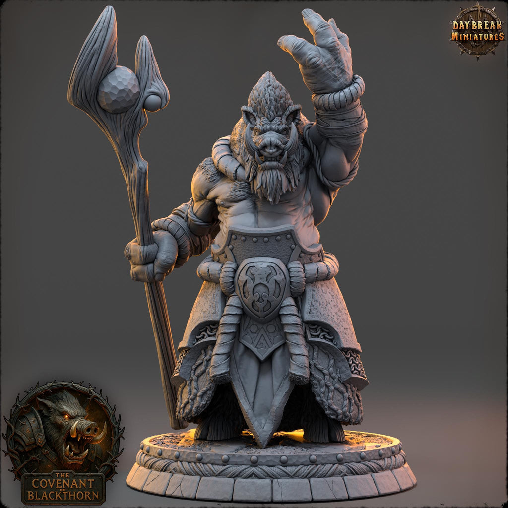 Mulkrid the Hollow | Daybreak Miniatures | Covenant of Blackthorn | RESIN| Fantasy | Horror| Wargaming | RPG | DnD | Gaming Miniature | Boar