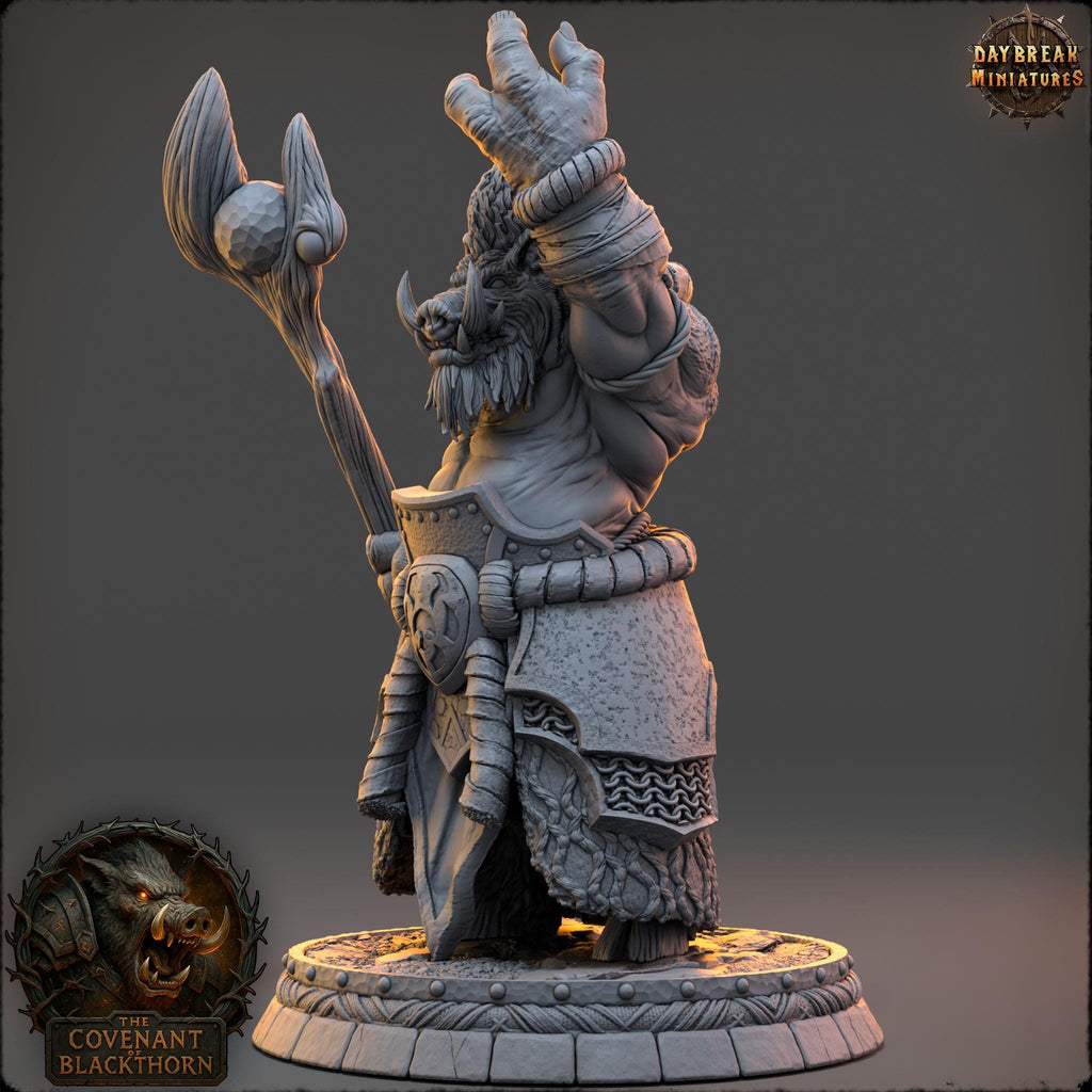 Mulkrid the Hollow | Daybreak Miniatures | Covenant of Blackthorn | RESIN| Fantasy | Horror| Wargaming | RPG | DnD | Gaming Miniature | Boar