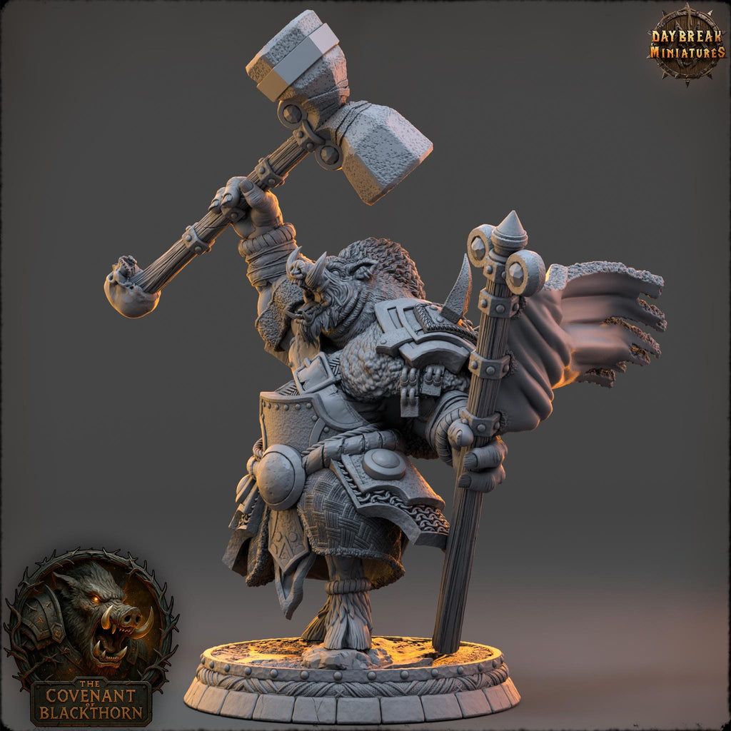 Sarnath Gloomhide | Daybreak Miniatures | Covenant of Blackthorn | RESIN| Fantasy | Horror | Wargaming | RPG | DnD | Gaming Miniature | Boar