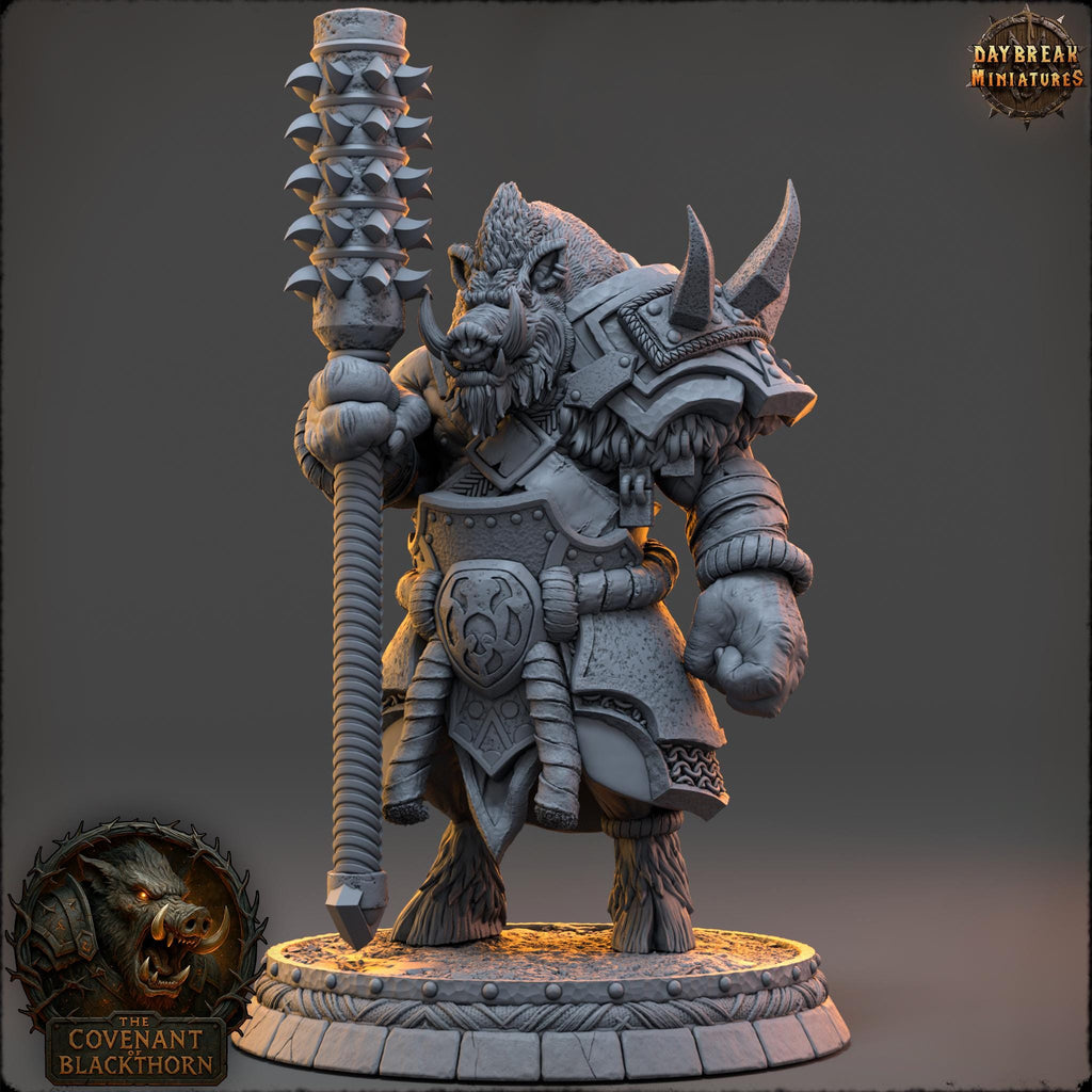 Snarth Briarbrand | Daybreak Miniatures | Covenant of Blackthorn | RESIN| Fantasy | Horror | Wargaming | RPG | DnD | Gaming Miniature | Boar