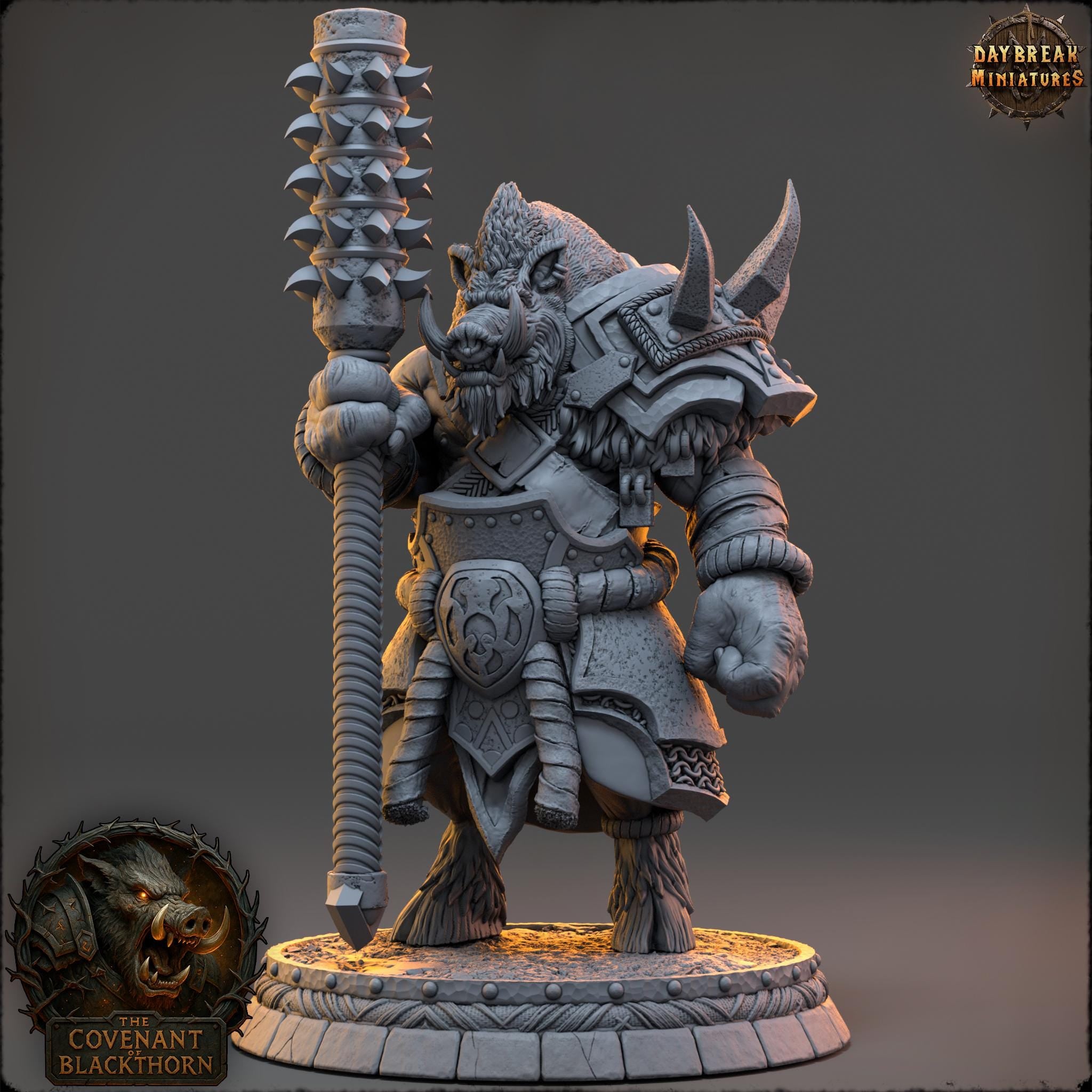 Snarth Briarbrand | Daybreak Miniatures | Covenant of Blackthorn | RESIN| Fantasy | Horror | Wargaming | RPG | DnD | Gaming Miniature | Boar