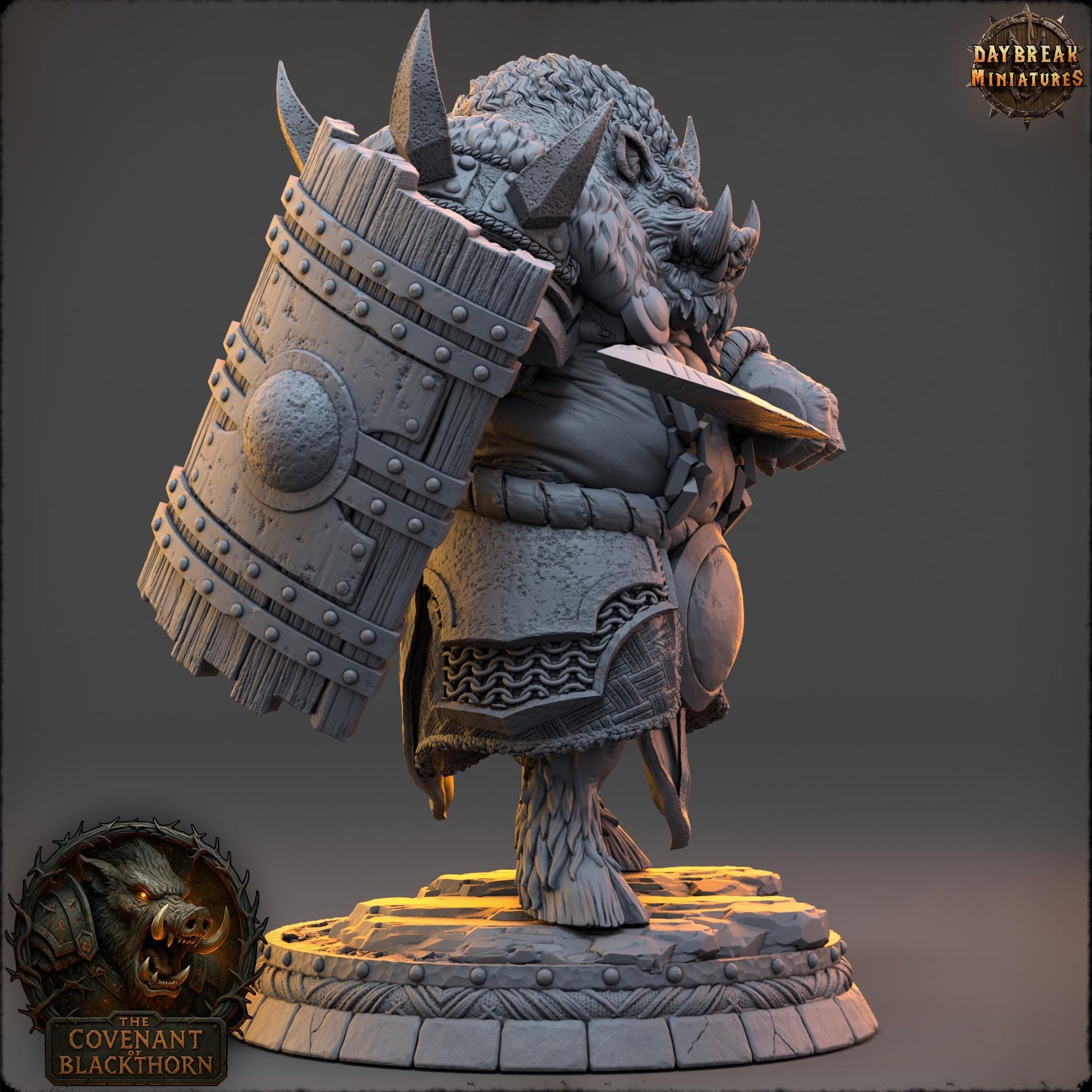 Ulgok Duskmaw | Daybreak Miniatures | Covenant of Blackthorn | RESIN| Fantasy | Horror| Wargaming | RPG | DnD | Gaming Miniature | Boar