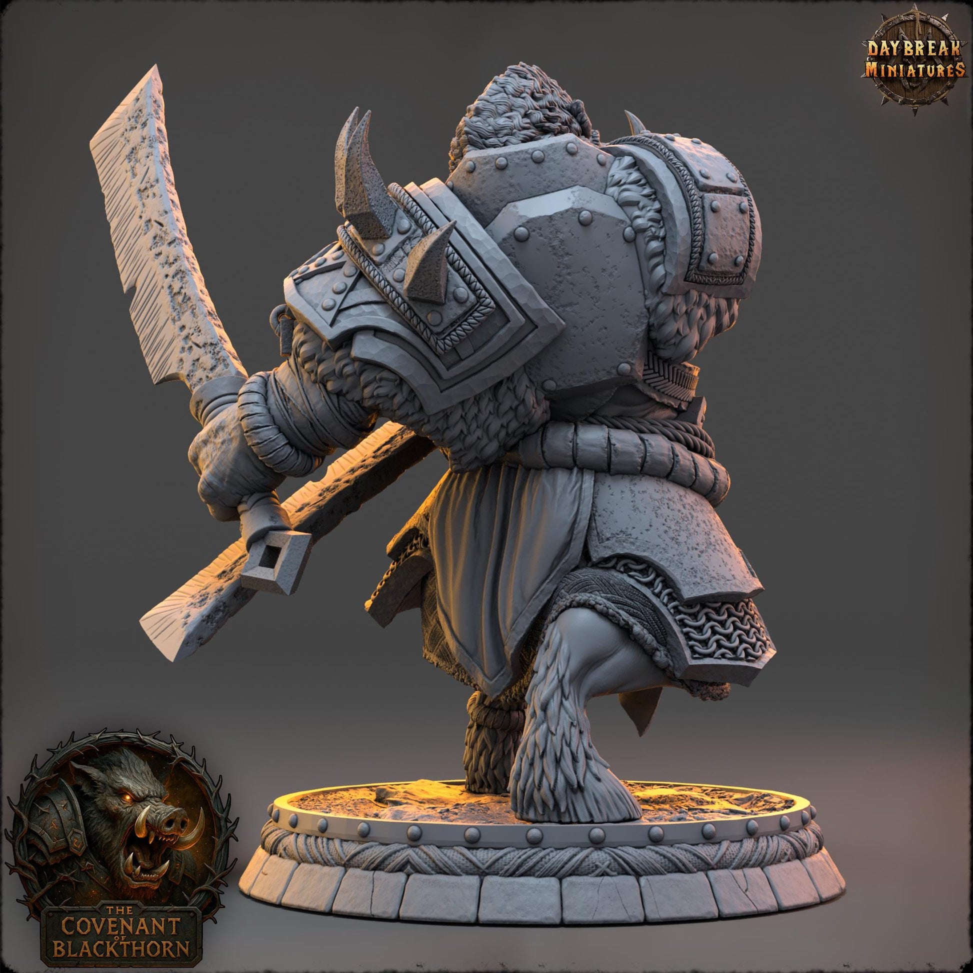 Yurth the Burrower | Daybreak Miniatures | Covenant of Blackthorn | RESIN| Fantasy | Horror| Wargaming | RPG | DnD | Gaming Miniature | Boar