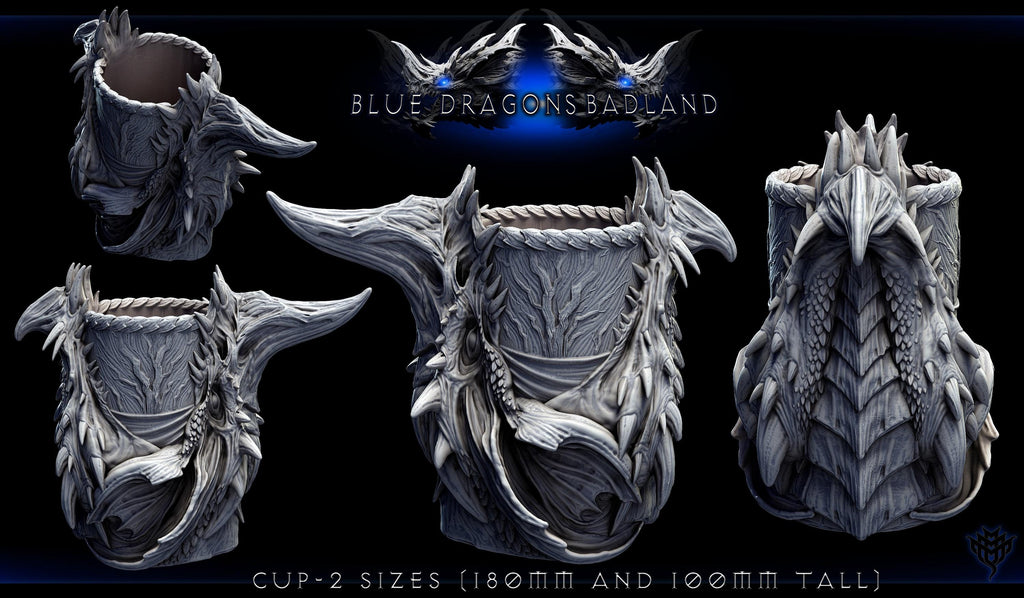 Dragon Dice Cup | Mini Monster Mayhem | Dragon Head Cups | Fantasy | DnD | RPG | Gaming | Pen Holder | Paint Brush Holder