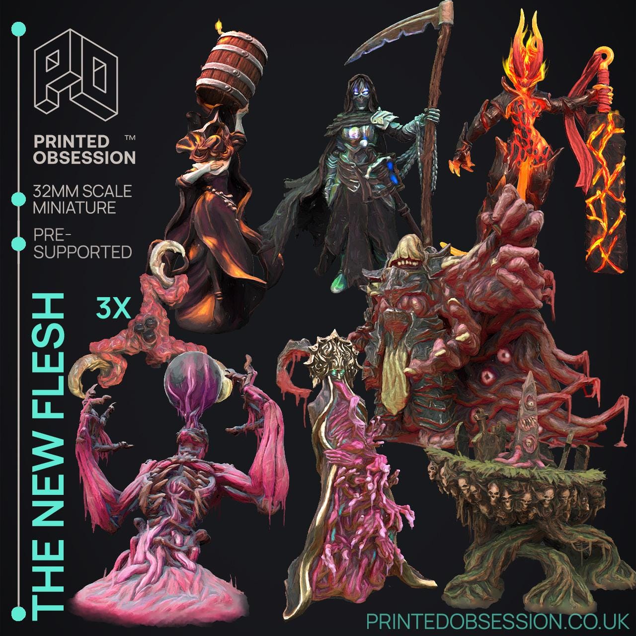 Hell Knight | Printed Obsession | The New Flesh | Resin | Fantasy | Horror | DnD | RPG | Tabletop | Miniature | Character Model