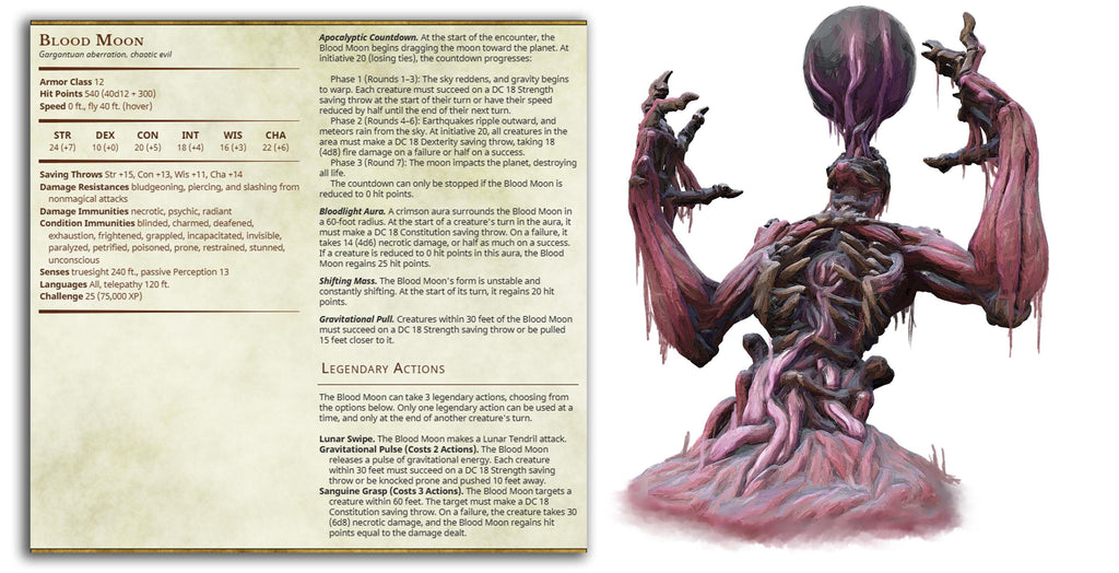 The Blood Moon | Printed Obsession | The New Flesh | Resin | Fantasy | Horror | DnD | RPG | Tabletop | Miniature | BBEG