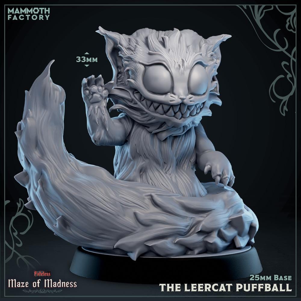The Leercat Puffball | Mammoth Factory | Maze of Madness | RESIN | Fantasy | DnD | RPG | Tabletop | Gaming Miniatures | Beast Model