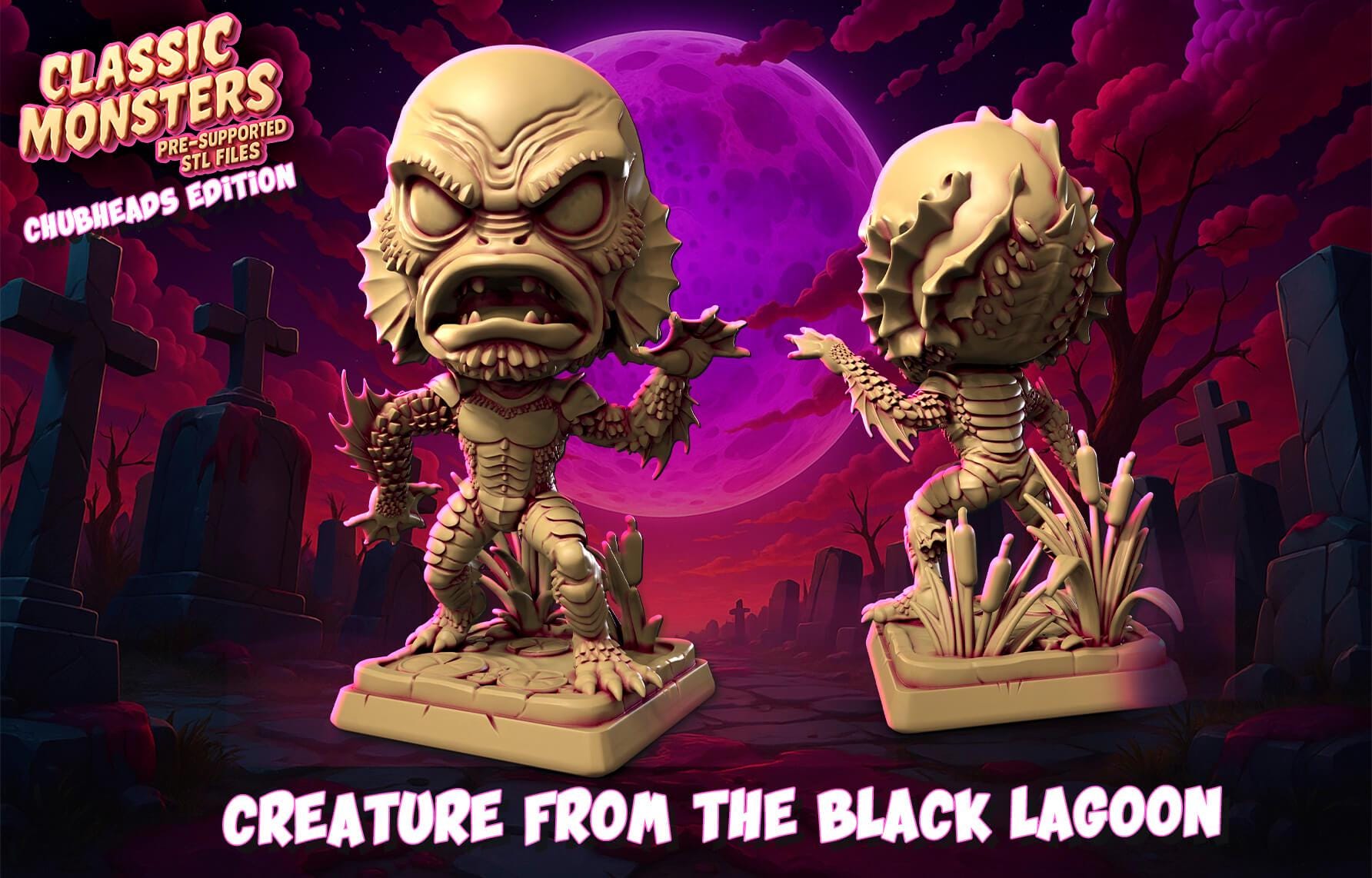 Monster from the Black Lagoon | Heroes N Beasts | RESIN | Chubheads Edition Classic Monsters | DnD | RPG Tabletop| Miniature | Movie Monster