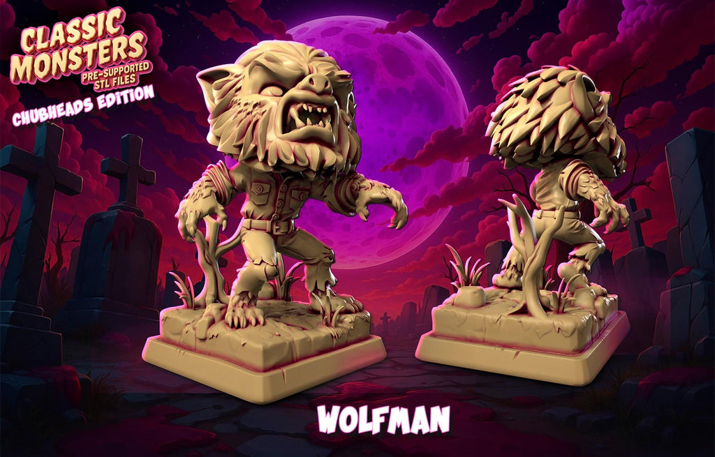 The Wolfman | Heroes N Beasts | RESIN | Chubheads Edition Classic Monsters | DnD | RPG Tabletop | Miniature | Movie Monster