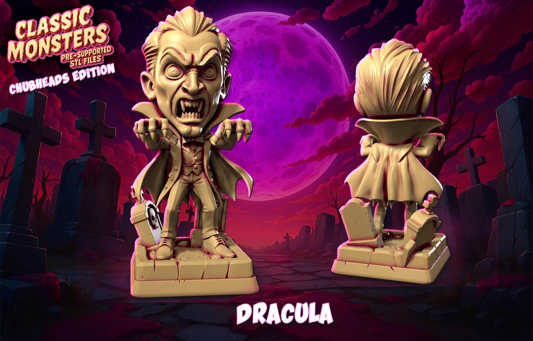 Dracula | Heroes N Beasts | RESIN | Chubheads Edition Classic Monsters | DnD | RPG Tabletop | Miniature | Movie Monster