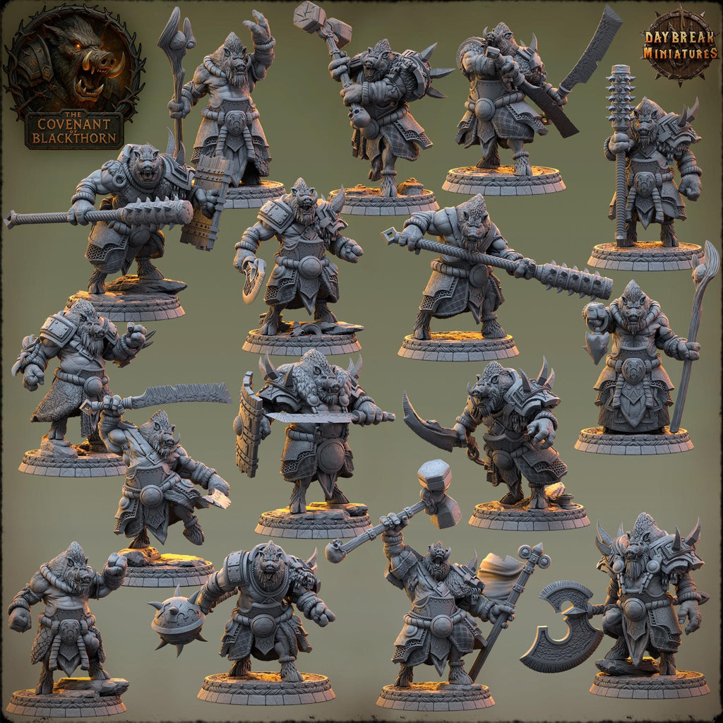 Yurth the Burrower | Daybreak Miniatures | Covenant of Blackthorn | RESIN| Fantasy | Horror| Wargaming | RPG | DnD | Gaming Miniature | Boar