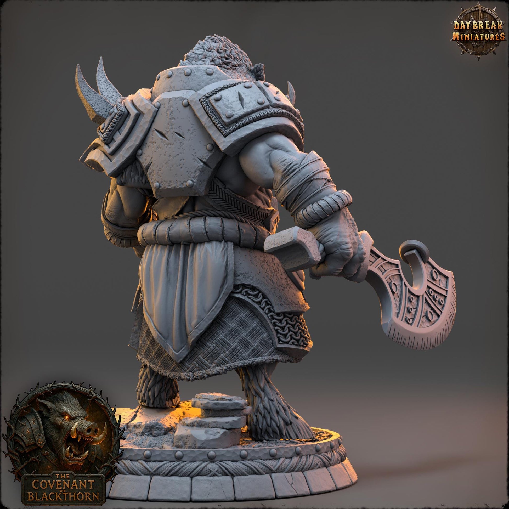 Druzz Warthide | Daybreak Miniatures | Covenant of Blackthorn | RESIN| Fantasy | Horror | Wargaming | RPG | DnD | Gaming Miniature | Boar