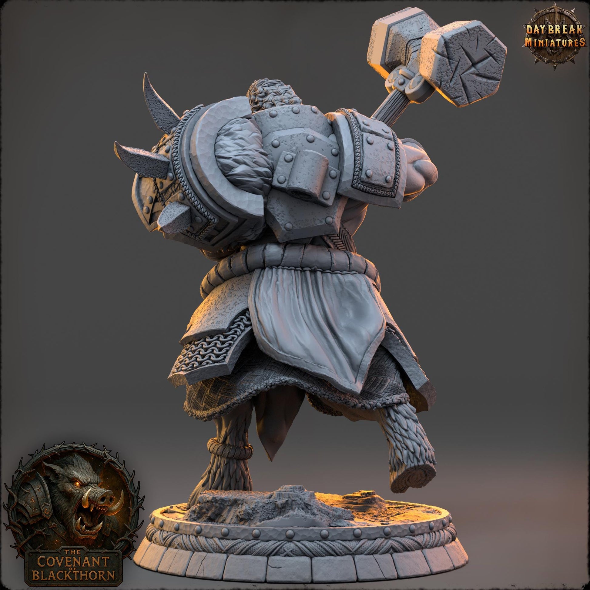 Molga Embertusk | Daybreak Miniatures | Covenant of Blackthorn | RESIN| Fantasy | Horror | Wargaming | RPG | DnD | Gaming Miniature | Boar